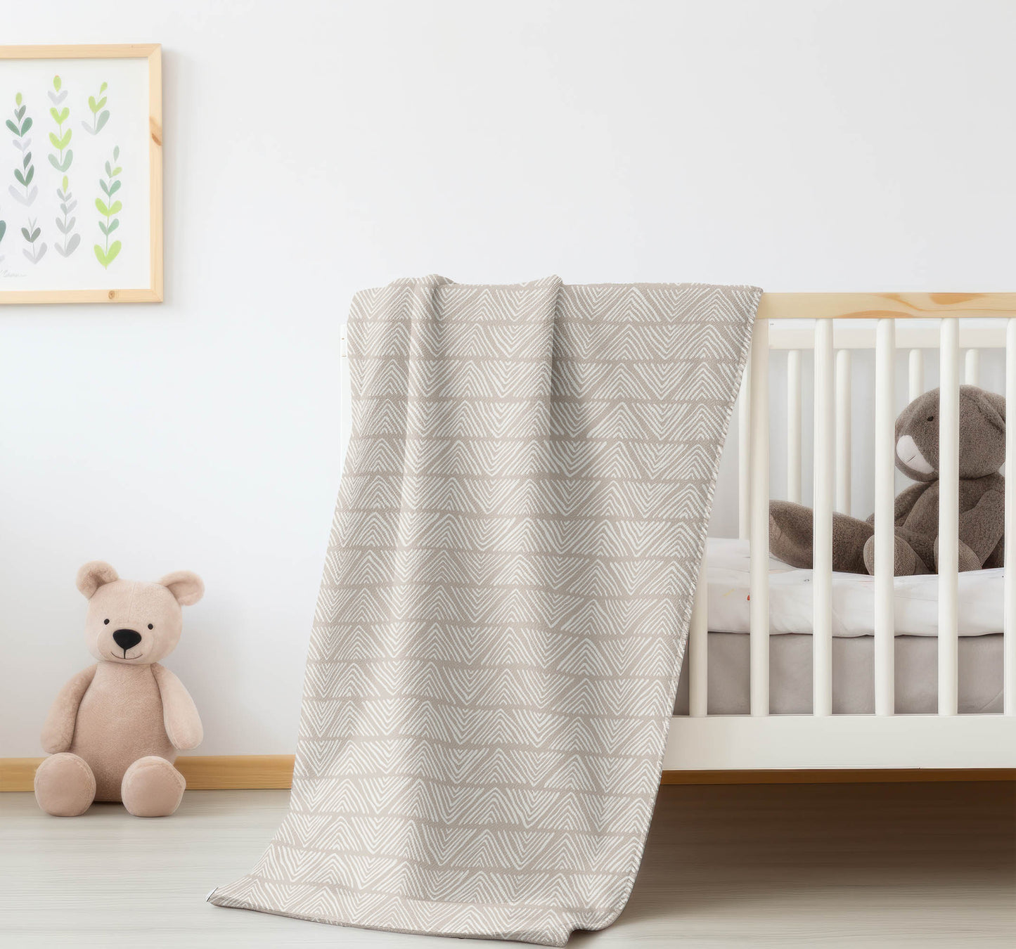 Chev Wave Stripe Velveteen Fleece Blanket
