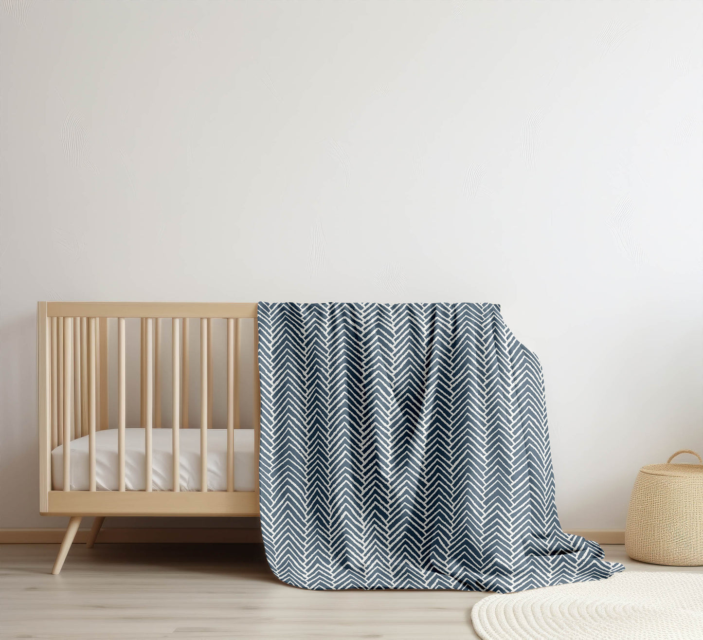 Chevron Block Velveteen Fleece Blanket