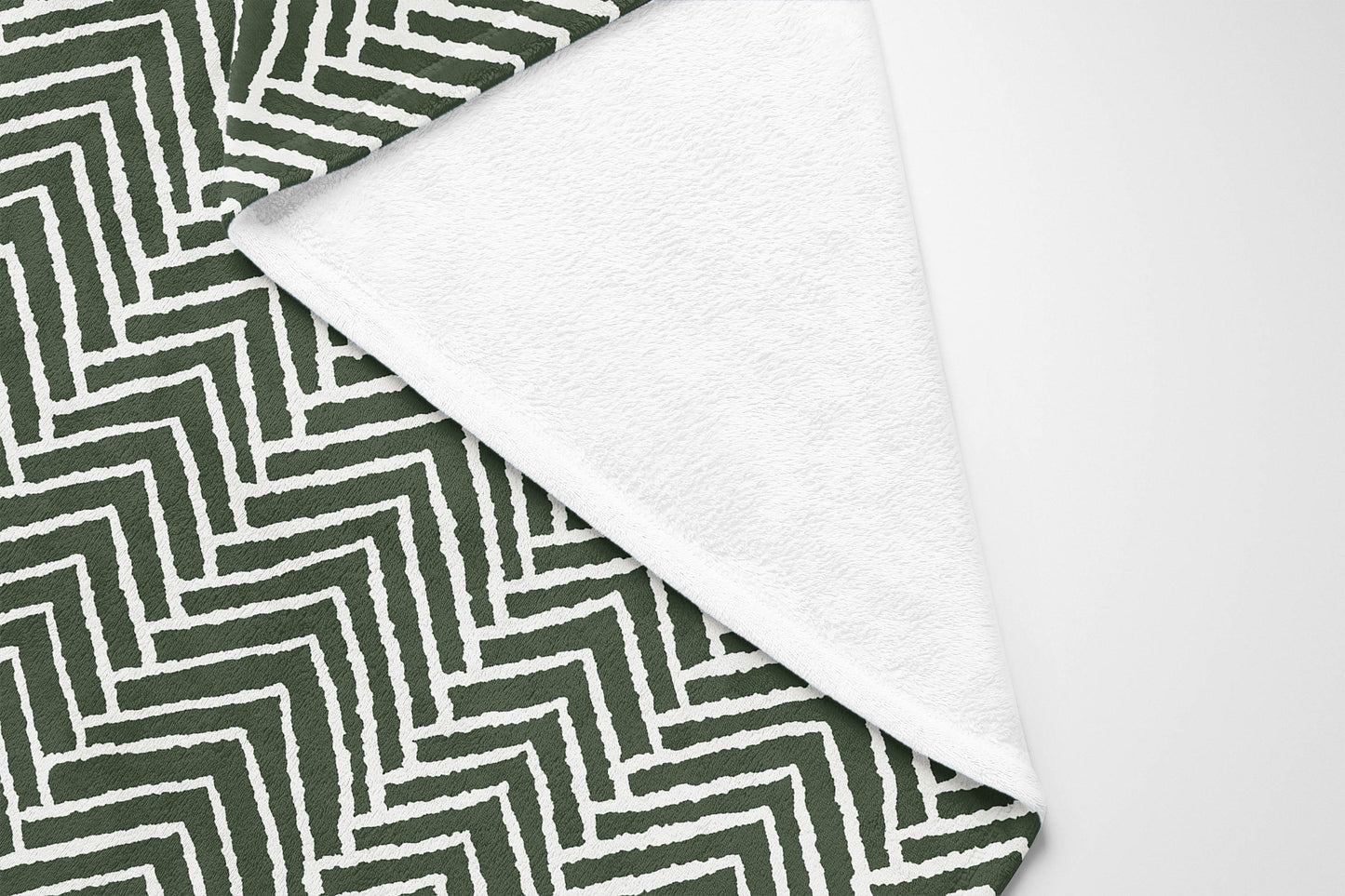 Chevron Block Velveteen Fleece Blanket