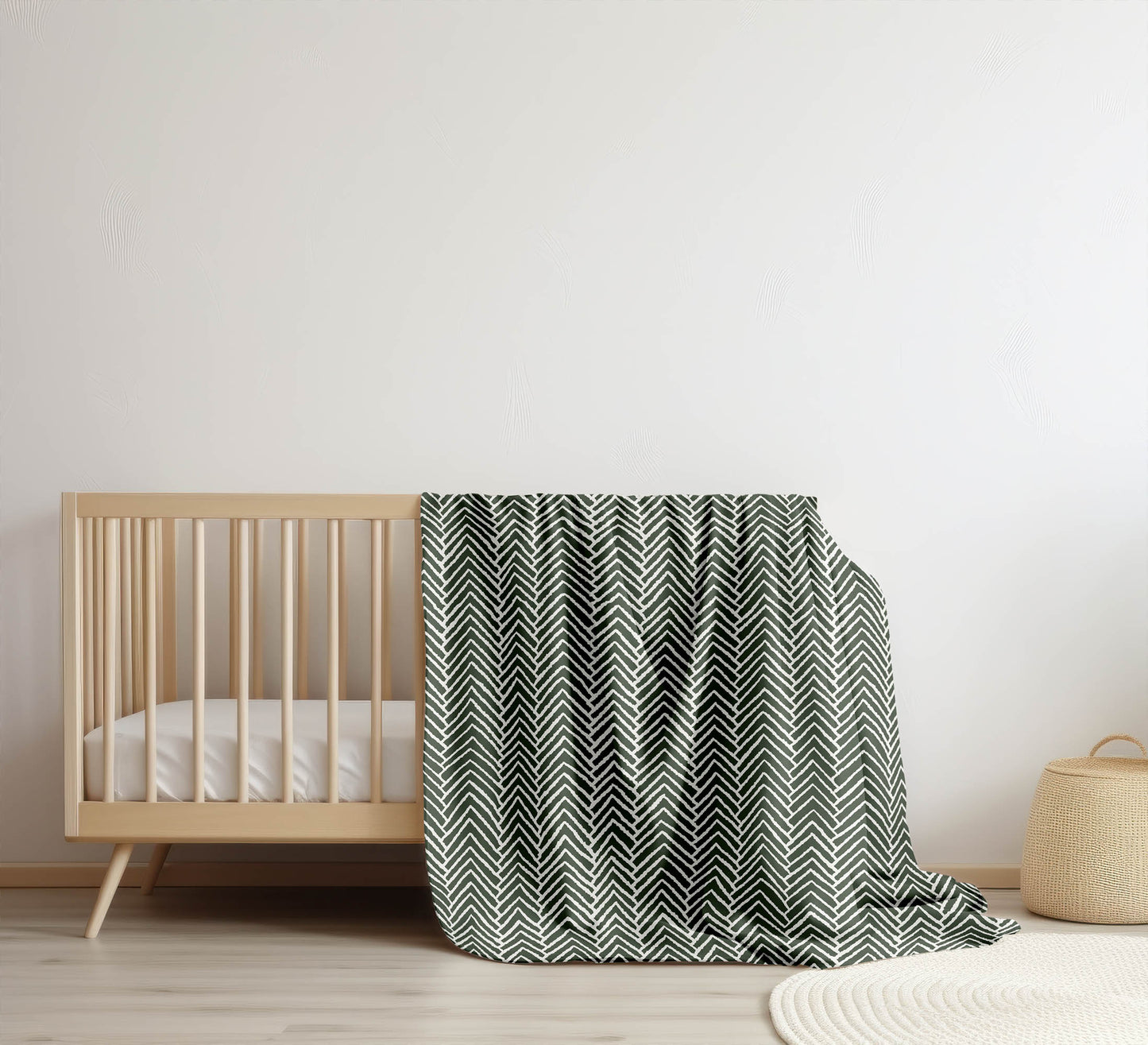 Chevron Block Velveteen Fleece Blanket