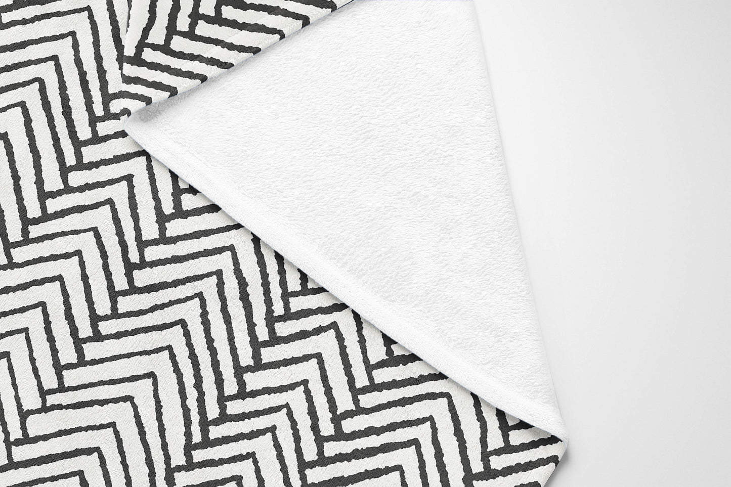 Chevron Block Velveteen Fleece Blanket