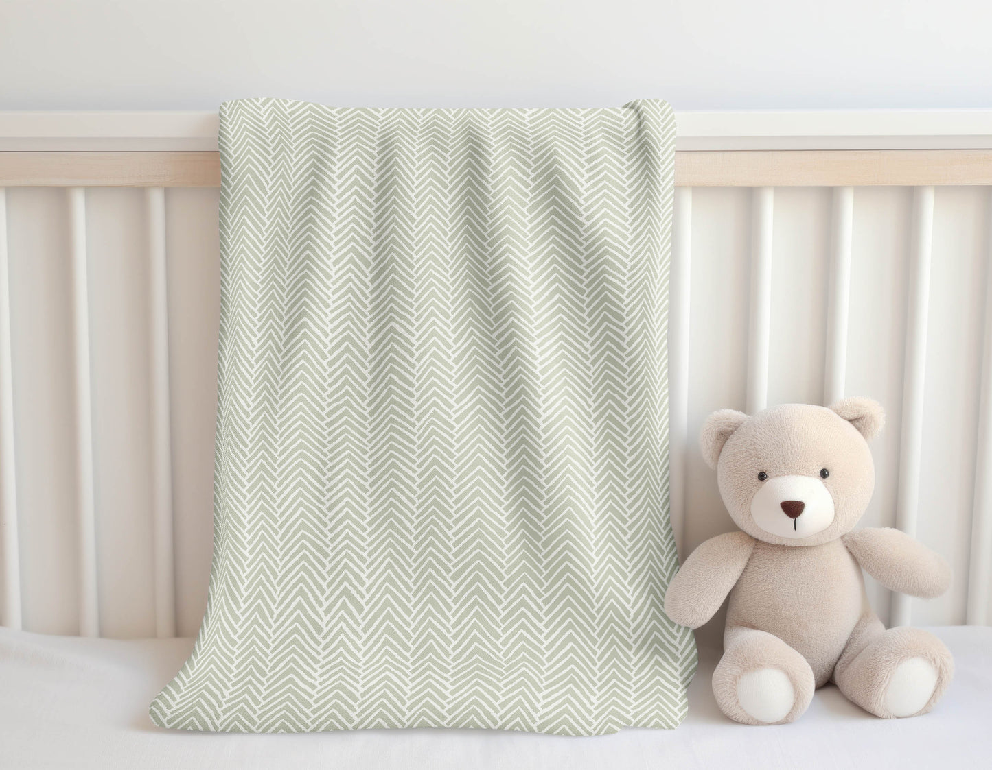 Chevron Block Velveteen Fleece Blanket