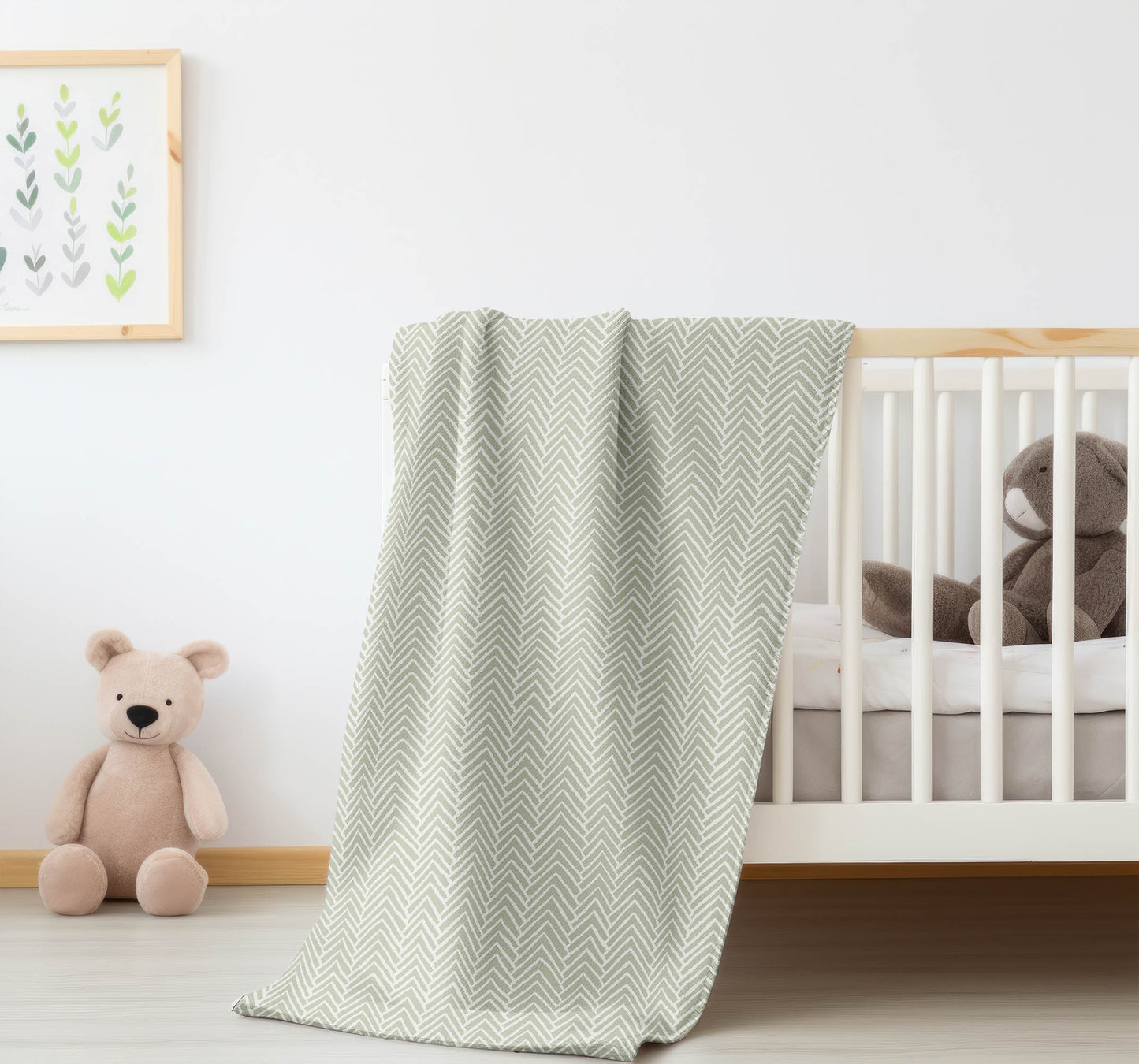 Chevron Block Velveteen Fleece Blanket