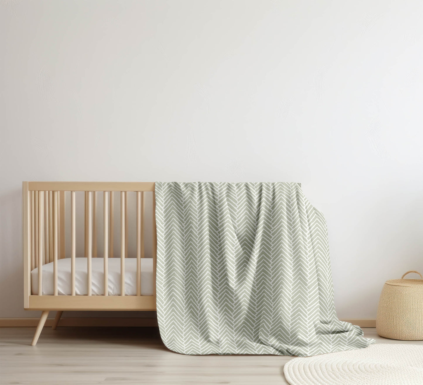 Chevron Block Velveteen Fleece Blanket