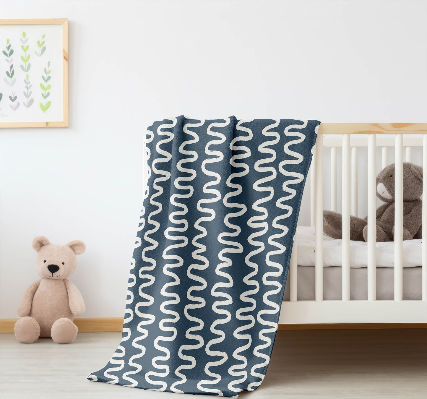 Wiggle Stripe Velveteen Fleece Blanket