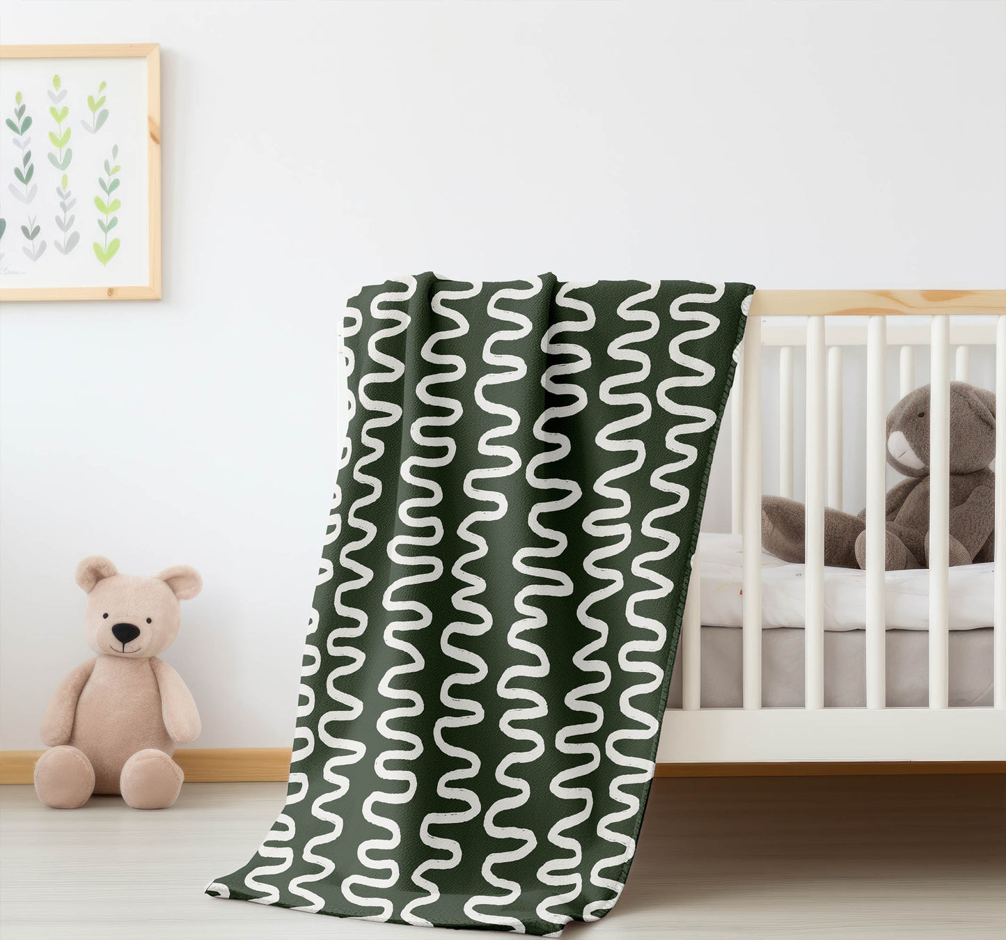 Wiggle Stripe Velveteen Fleece Blanket