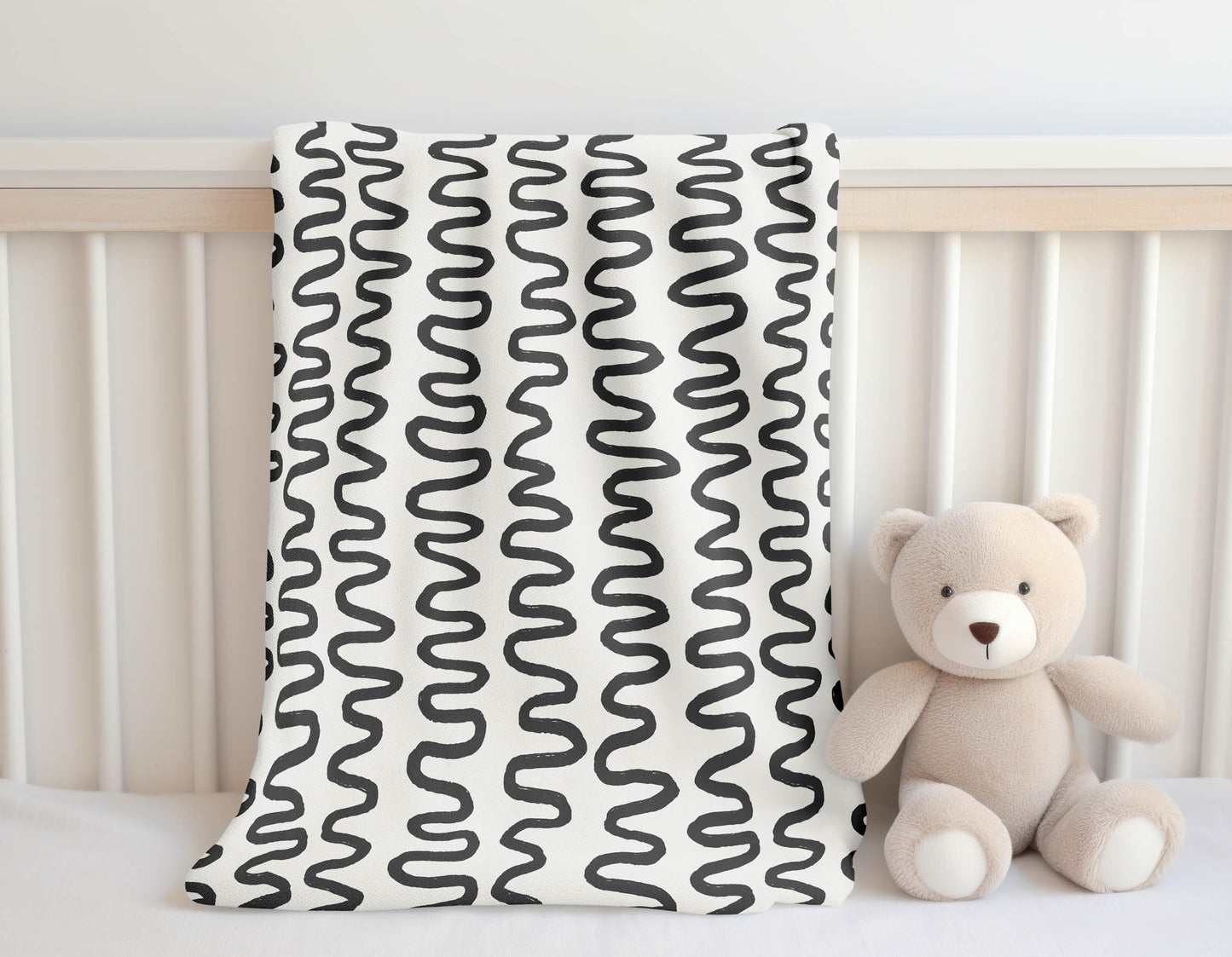 Wiggle Stripe Velveteen Fleece Blanket