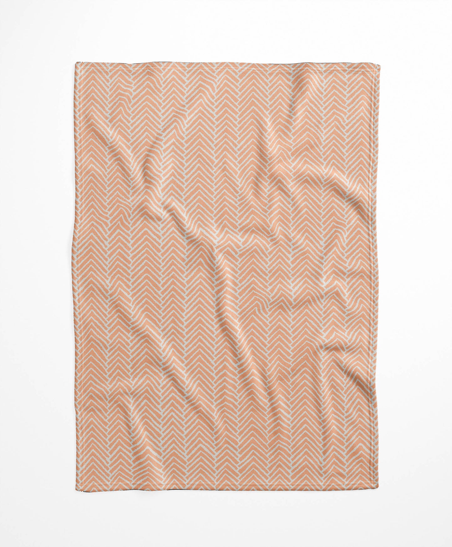 Chevron Block Velveteen Fleece Blanket