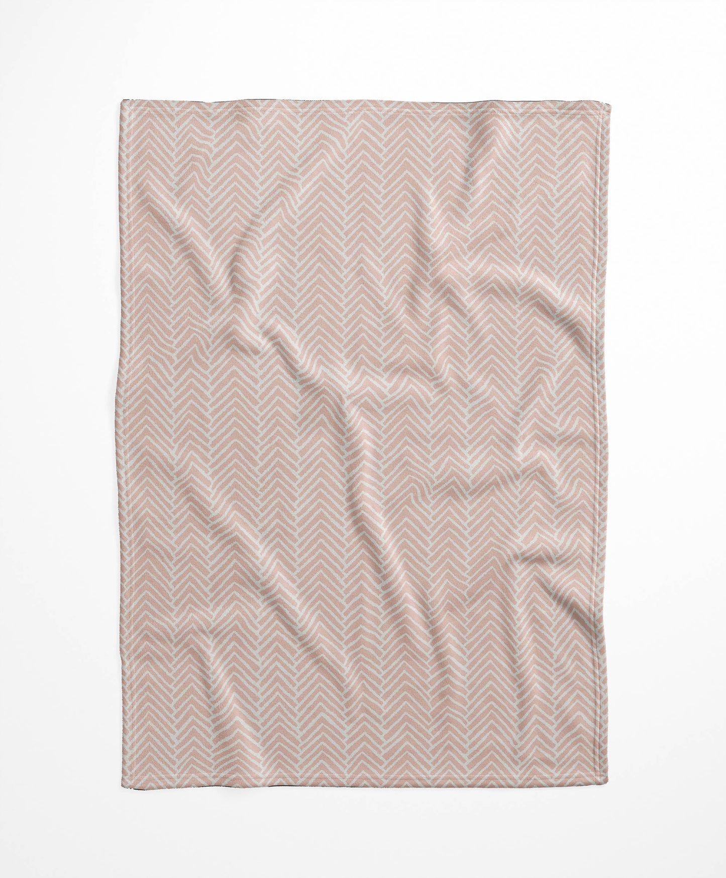 Chevron Block Velveteen Fleece Blanket