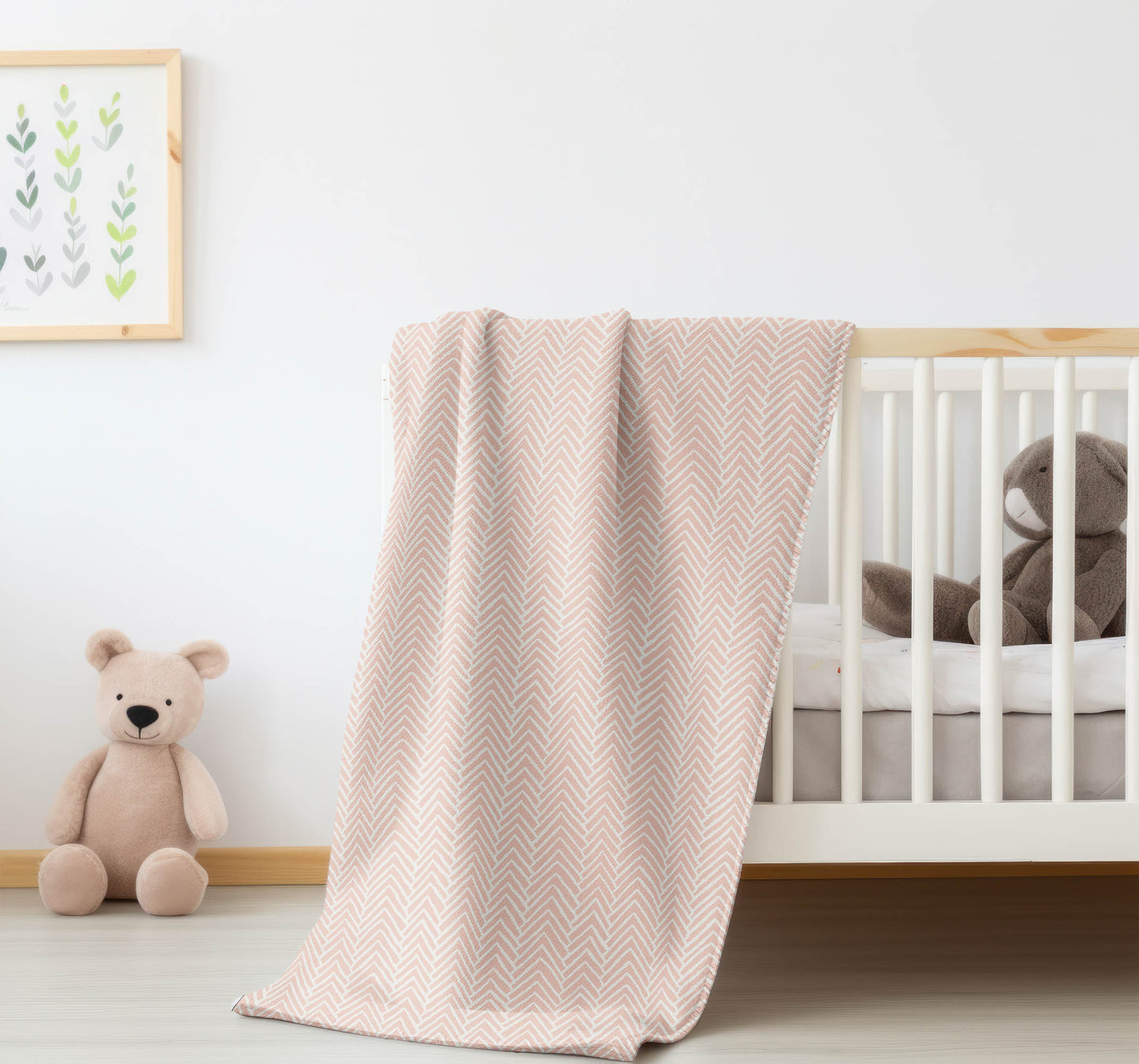 Chevron Block Velveteen Fleece Blanket
