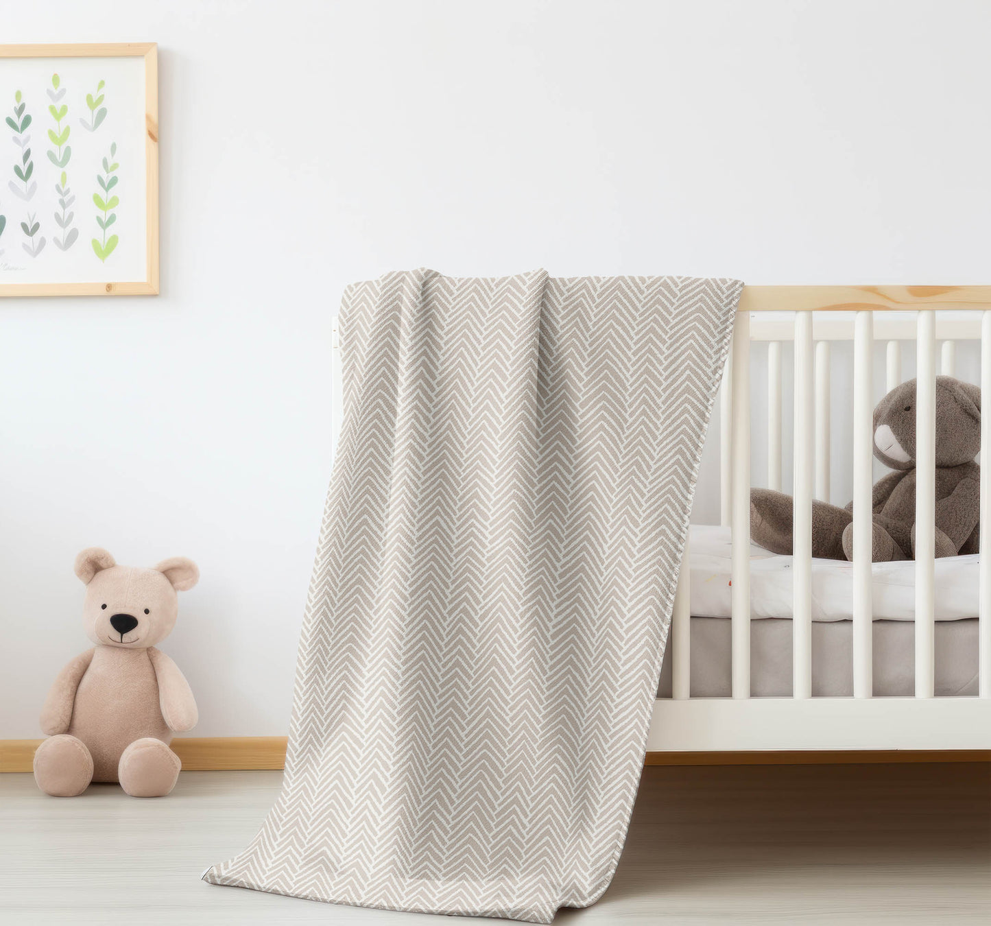 Chevron Block Velveteen Fleece Blanket