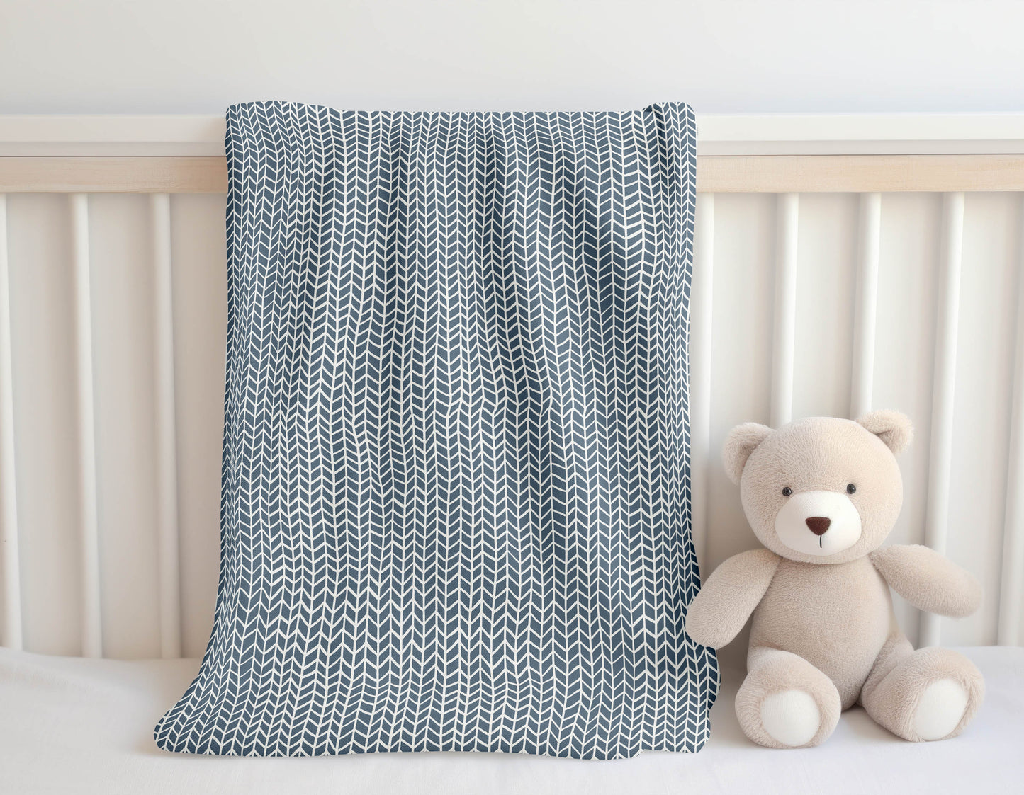 Chevron Feather Velveteen Fleece Blanket