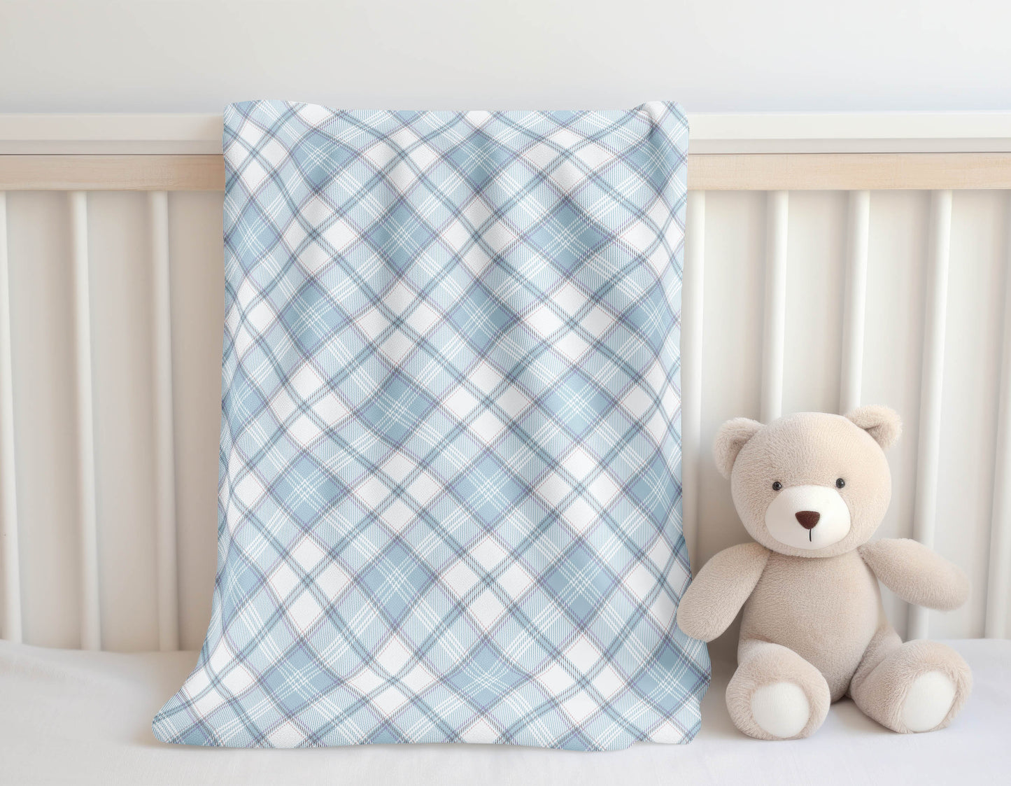 Diamond Plaid Velveteen Fleece Blanket