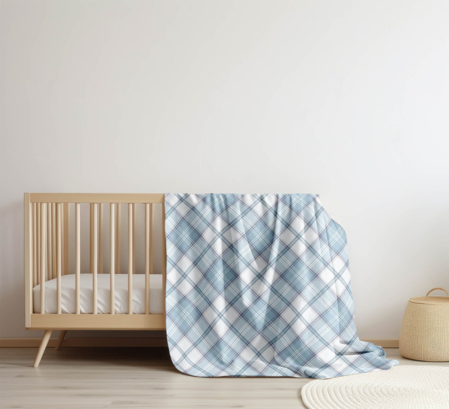 Diamond Plaid Velveteen Fleece Blanket