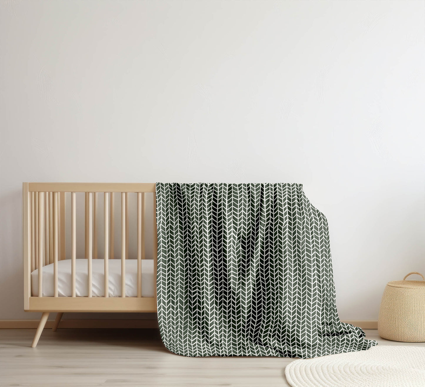 Chevron Feather Velveteen Fleece Blanket
