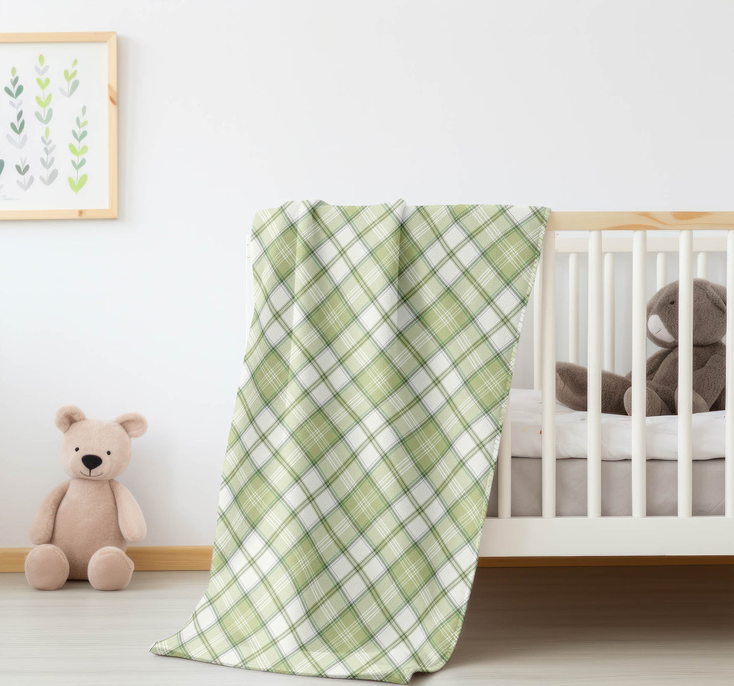Diamond Plaid Velveteen Fleece Blanket