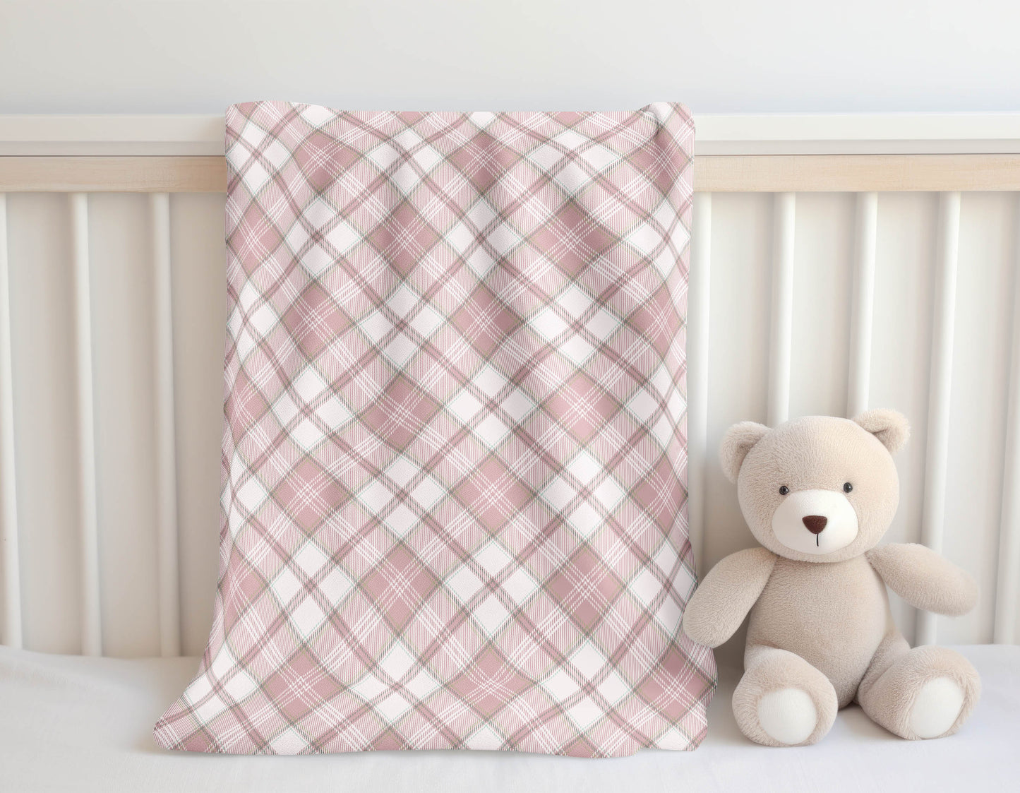 Diamond Plaid Velveteen Fleece Blanket