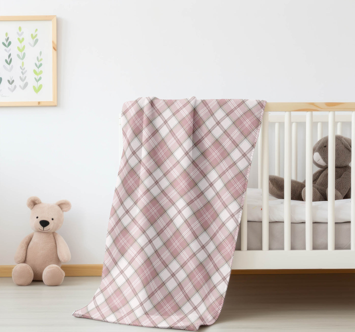 Diamond Plaid Velveteen Fleece Blanket