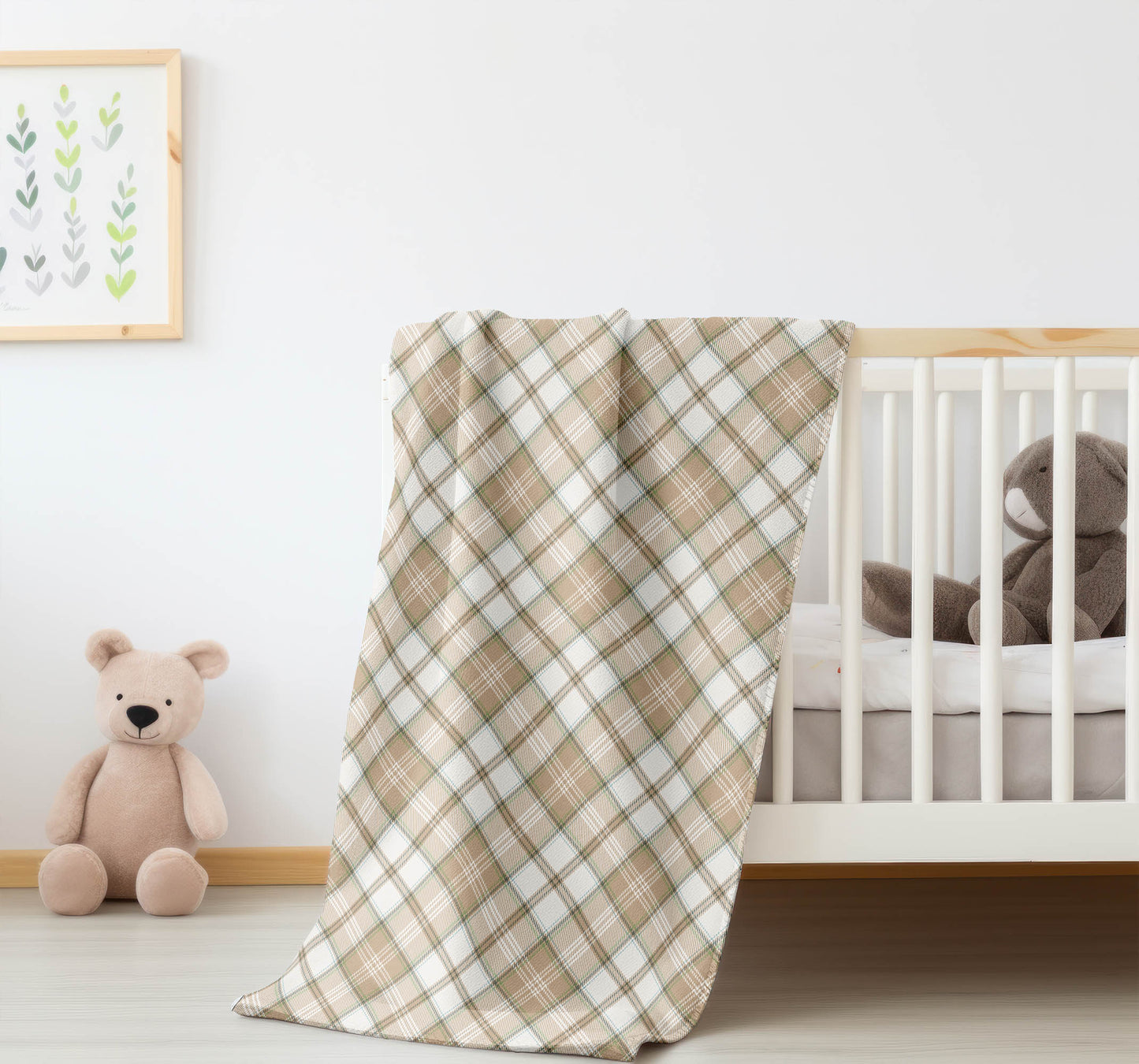 Diamond Plaid Velveteen Fleece Blanket