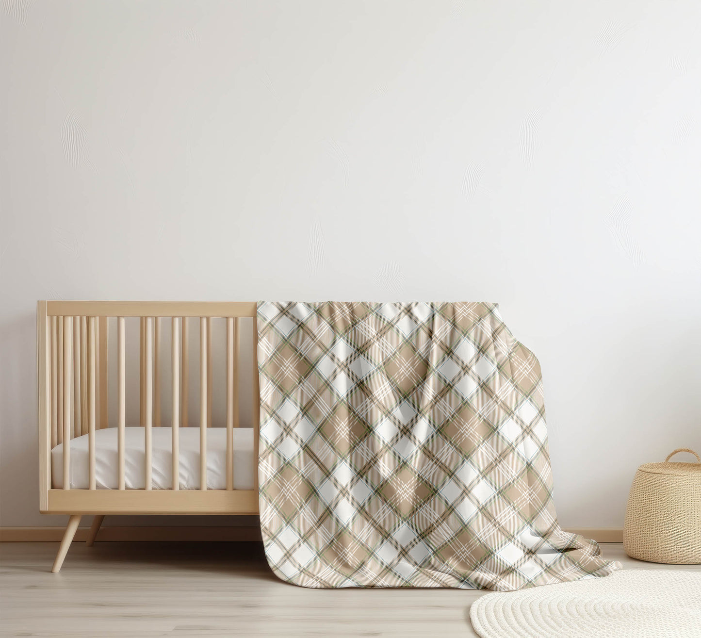 Diamond Plaid Velveteen Fleece Blanket