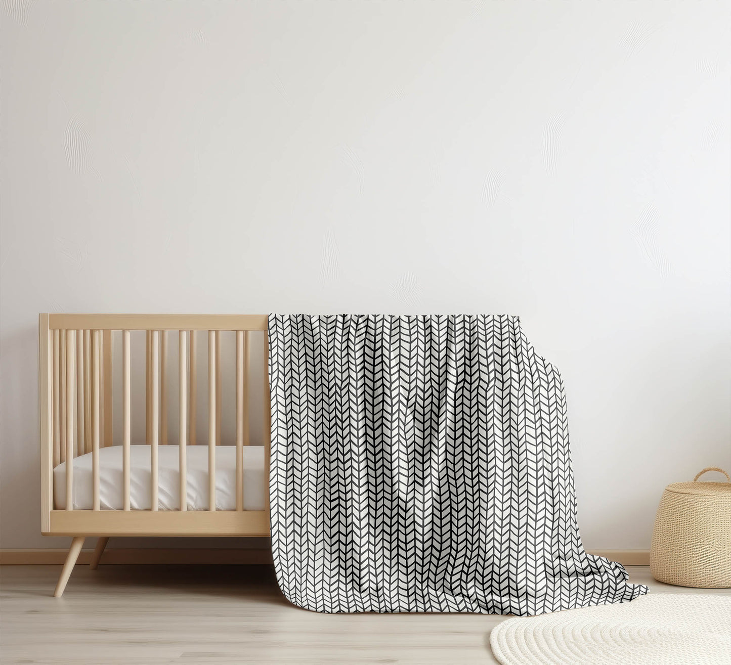 Chevron Feather Velveteen Fleece Blanket
