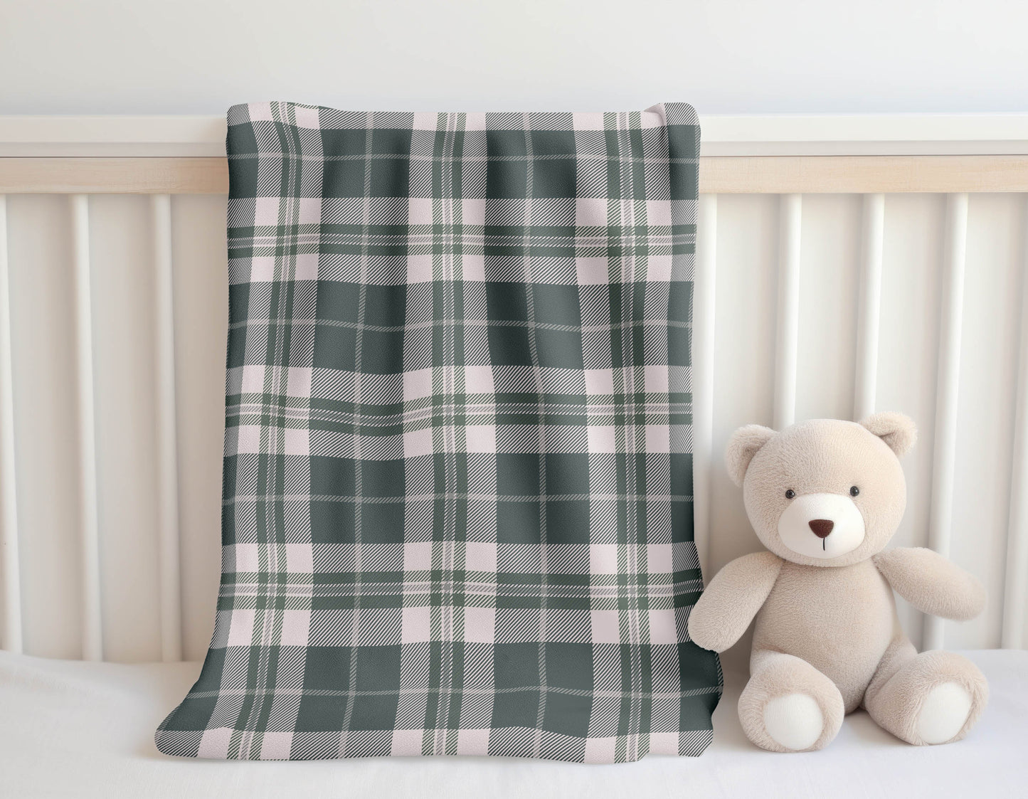 Tartan Block Velveteen Fleece Blanket