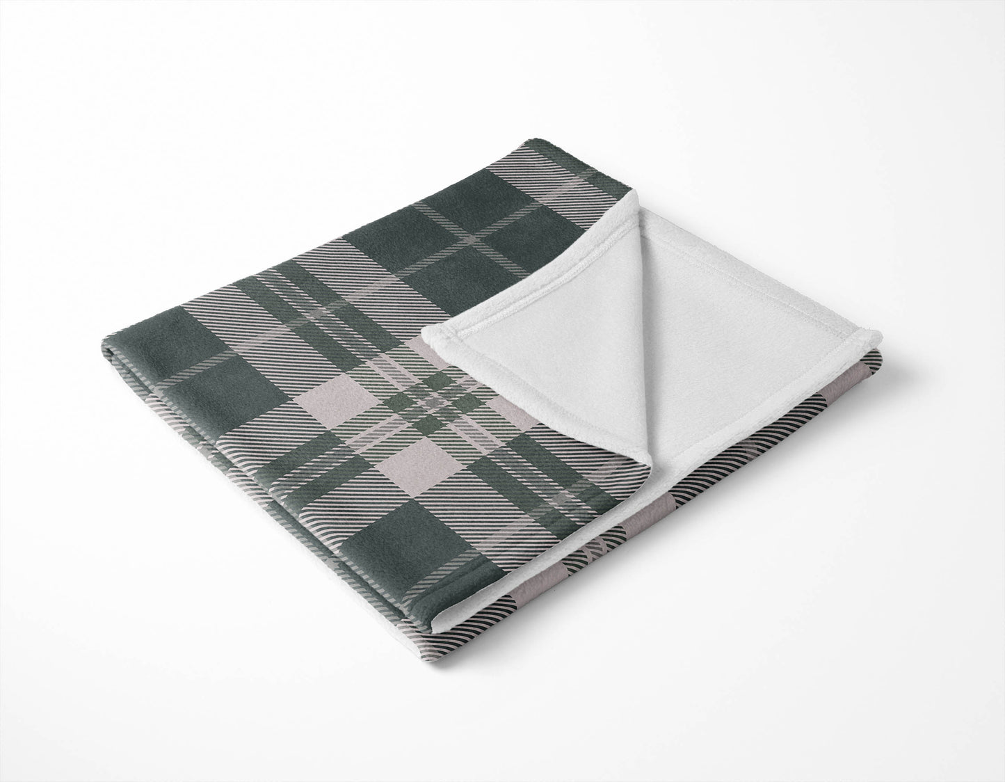 Tartan Block Velveteen Fleece Blanket