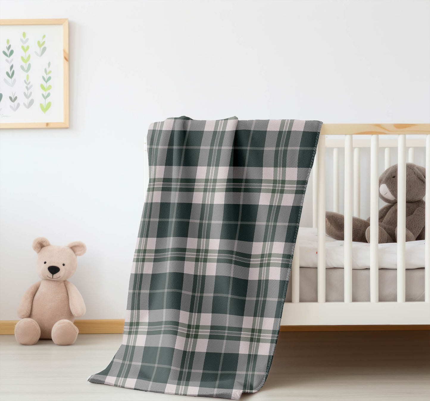 Tartan Block Velveteen Fleece Blanket
