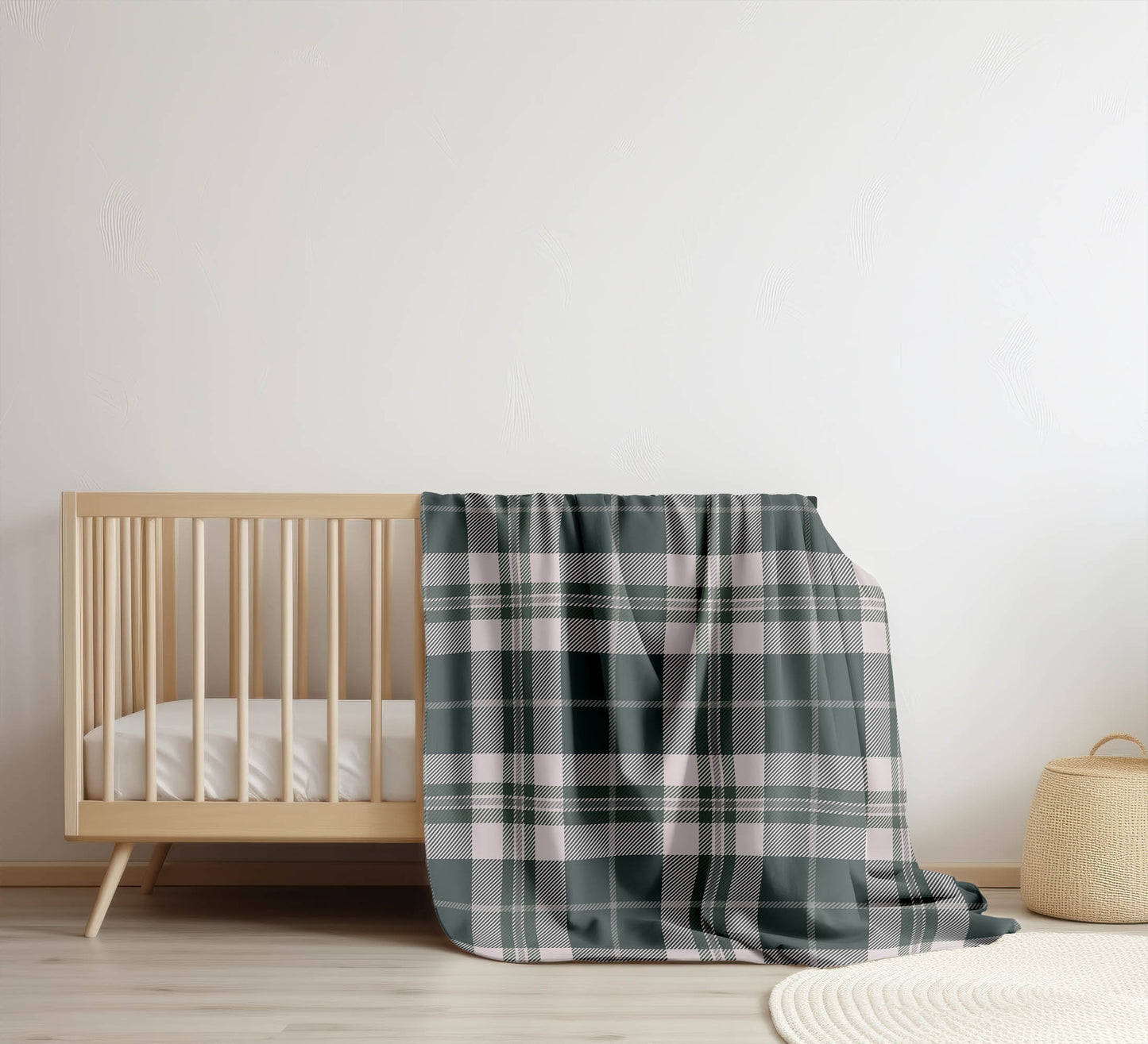 Tartan Block Velveteen Fleece Blanket