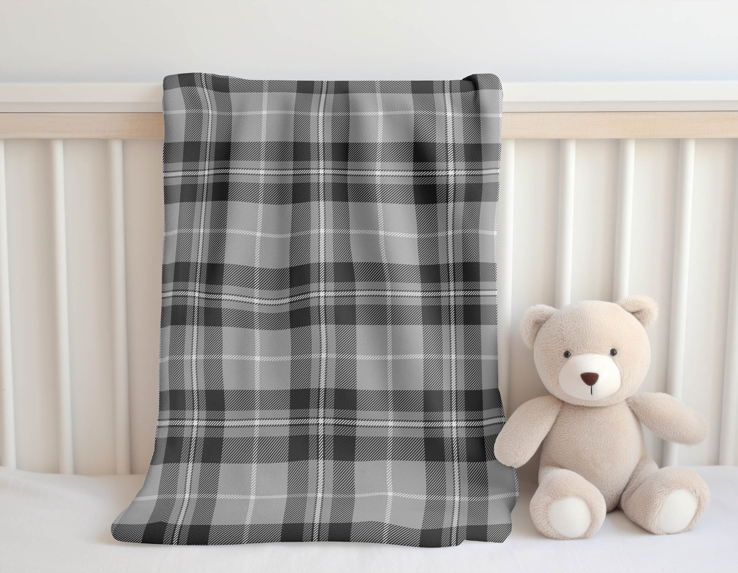 Tartan Block Velveteen Fleece Blanket