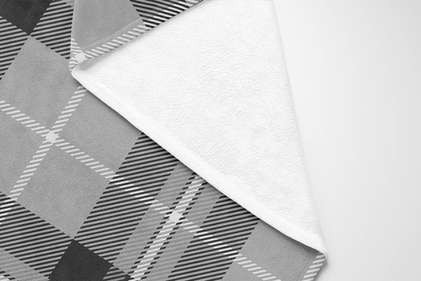 Tartan Block Velveteen Fleece Blanket
