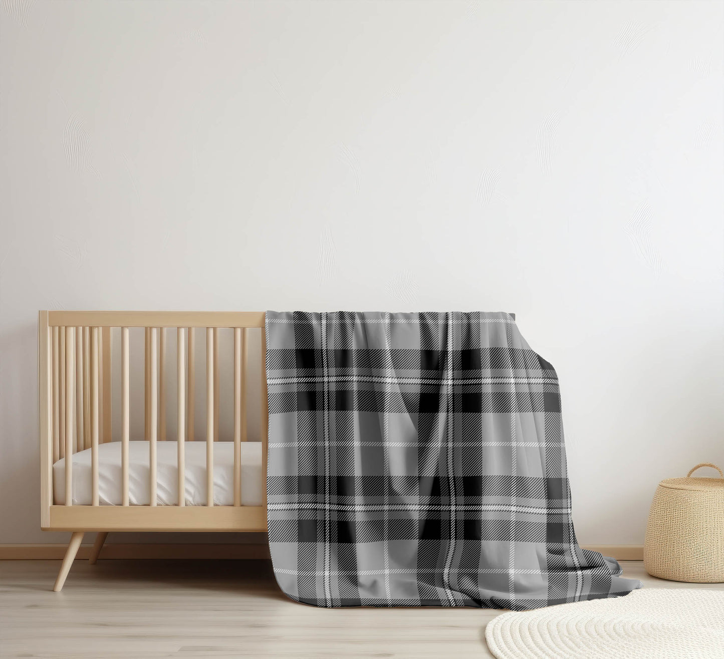 Tartan Block Velveteen Fleece Blanket