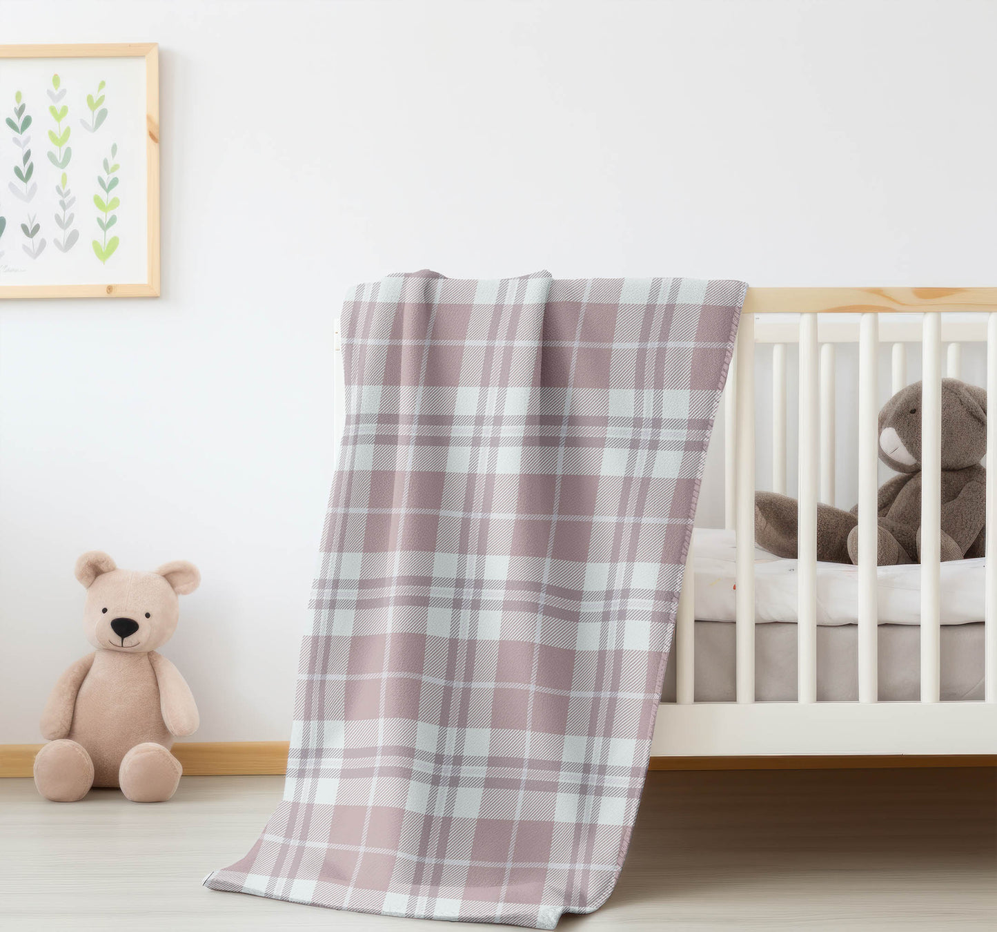 Tartan Block Velveteen Fleece Blanket