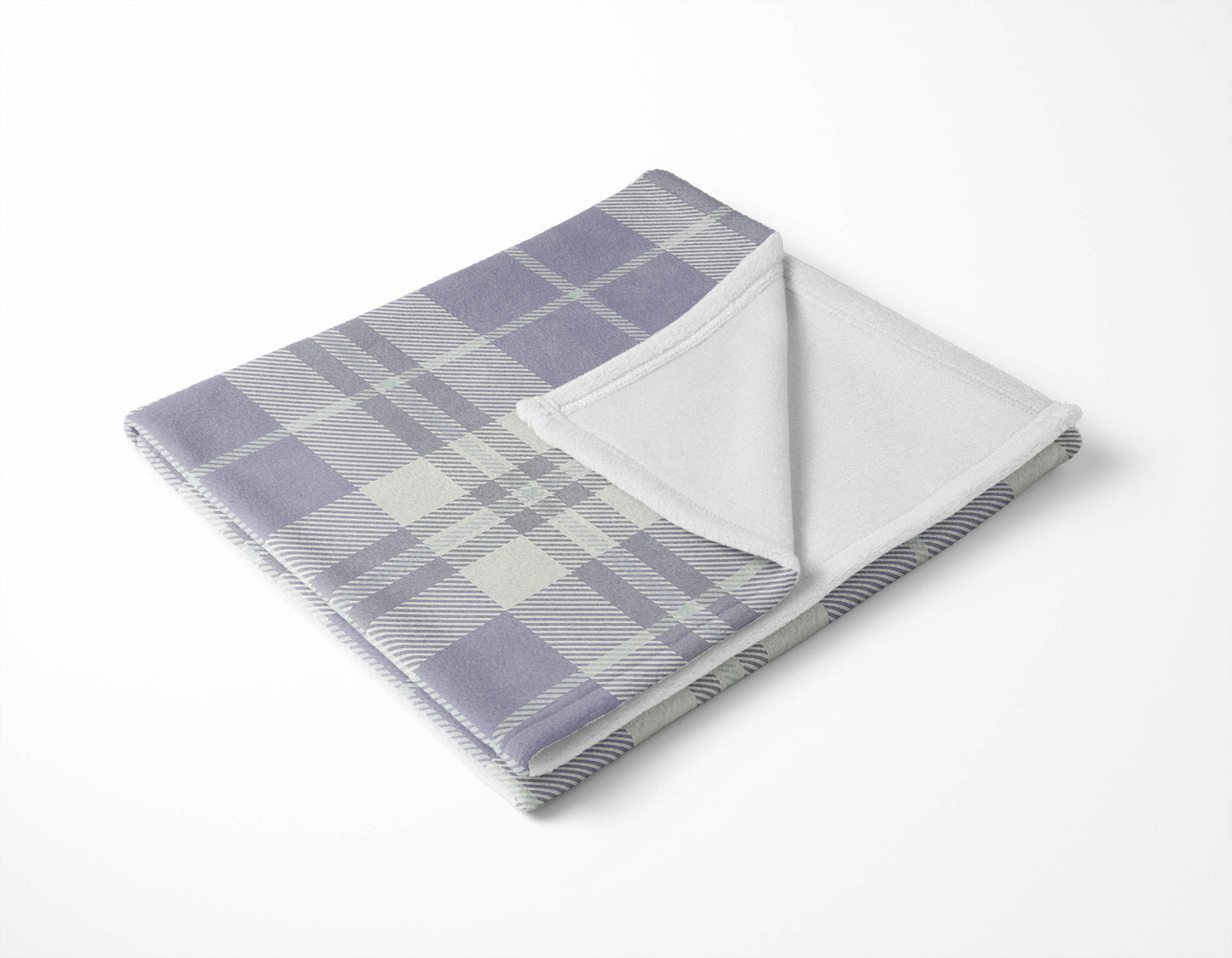 Tartan Block Velveteen Fleece Blanket