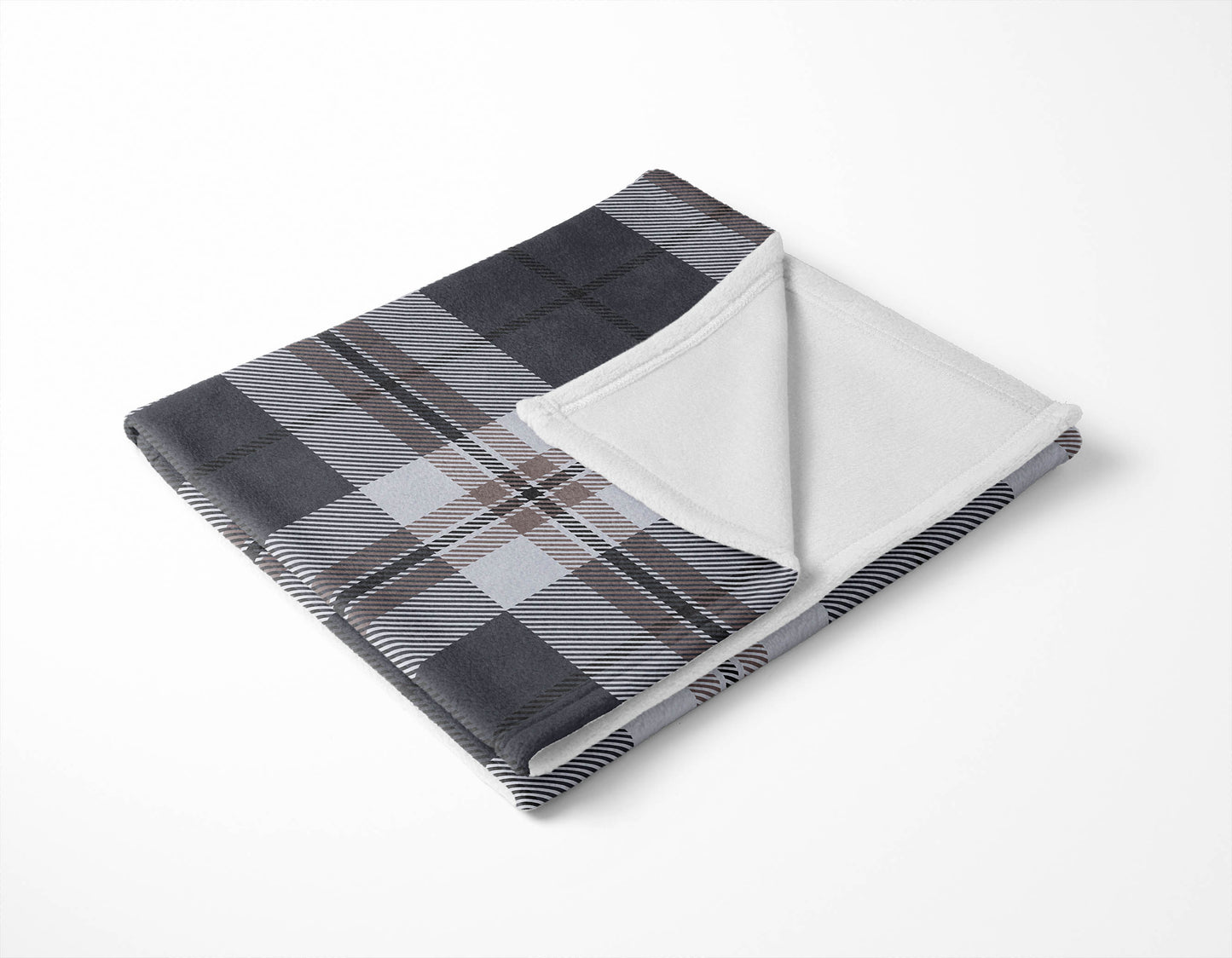 Tartan Block Velveteen Fleece Blanket