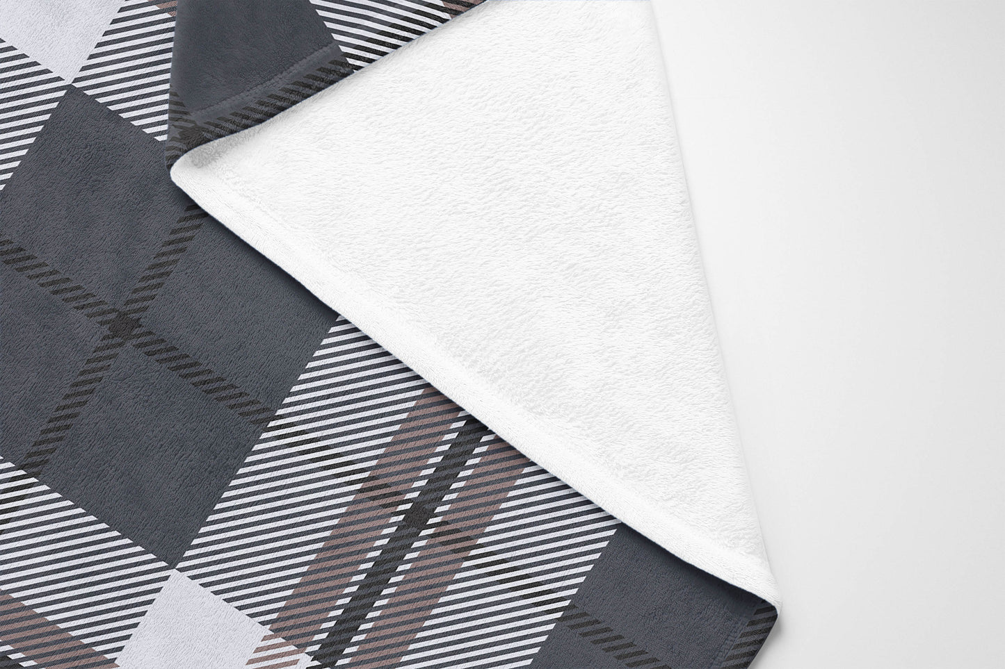 Tartan Block Velveteen Fleece Blanket