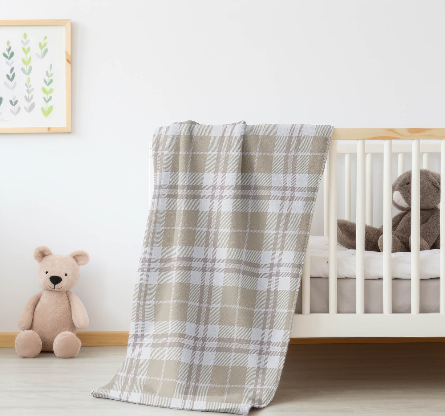 Tartan Block Velveteen Fleece Blanket