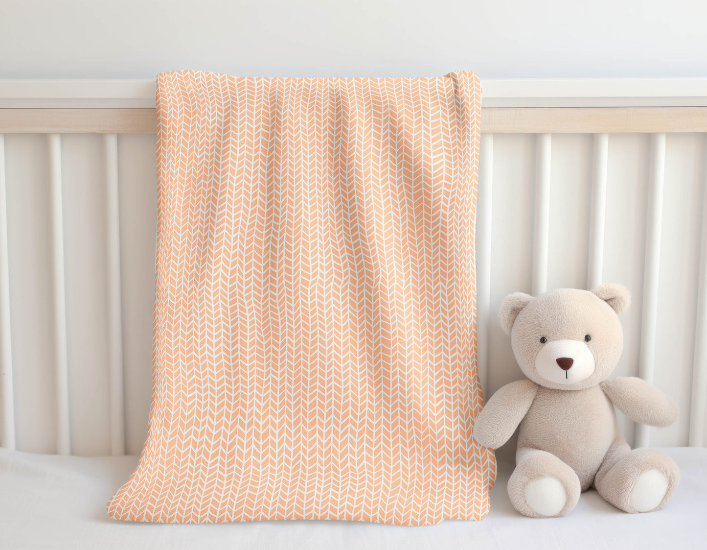 Chevron Feather Velveteen Fleece Blanket