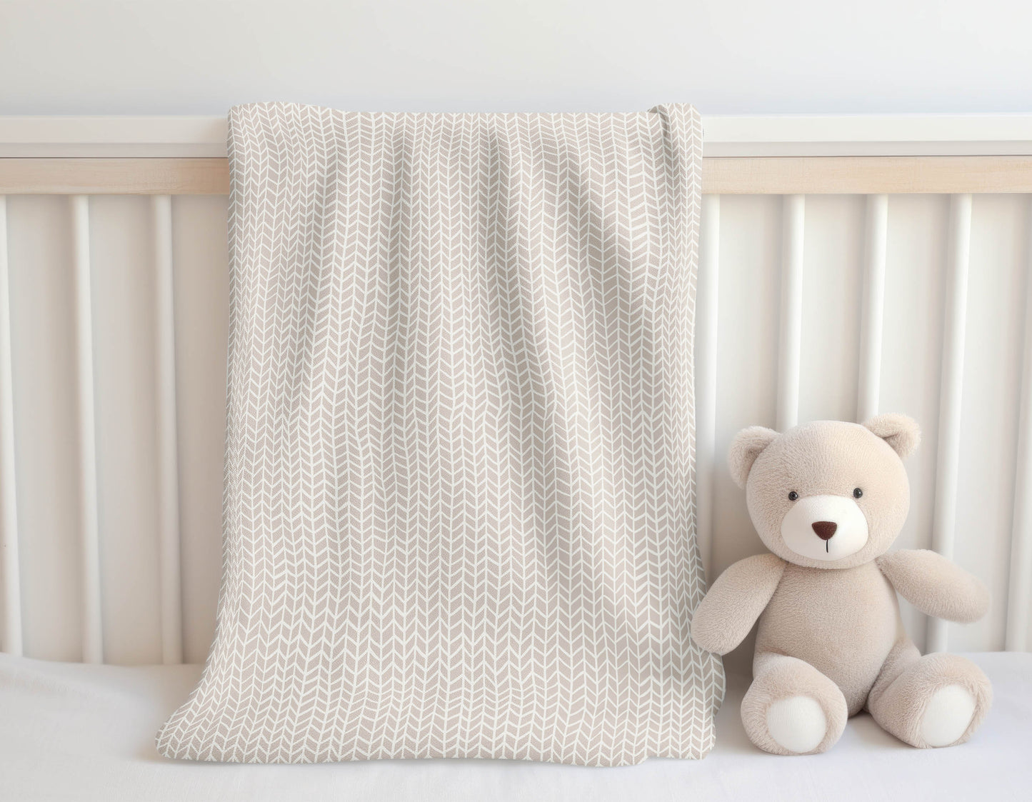 Chevron Feather Velveteen Fleece Blanket
