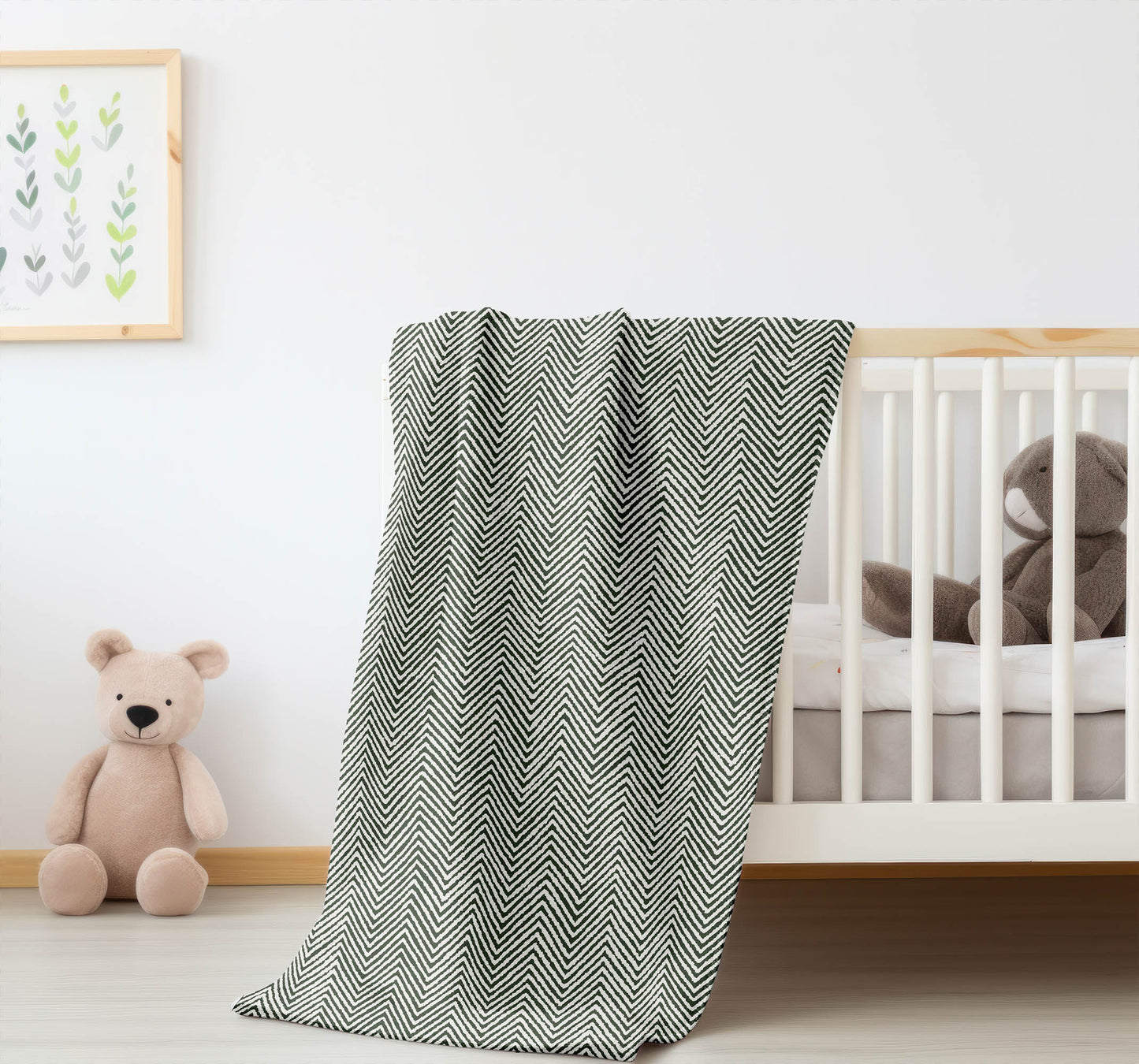Chevron Groove Velveteen Fleece Blanket