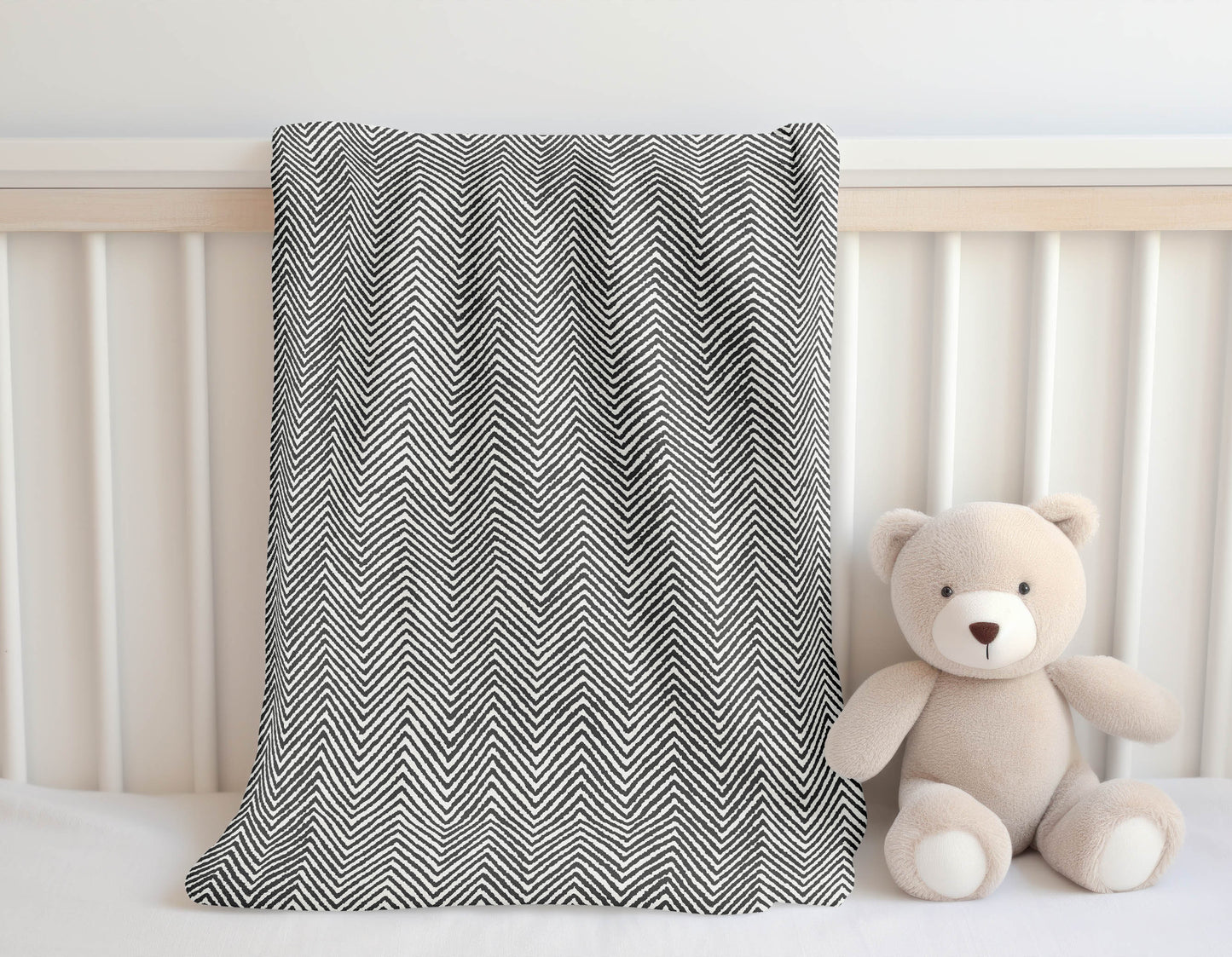 Chevron Groove Velveteen Fleece Blanket