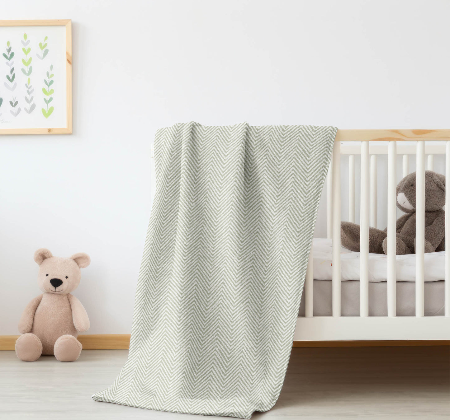 Chevron Groove Velveteen Fleece Blanket