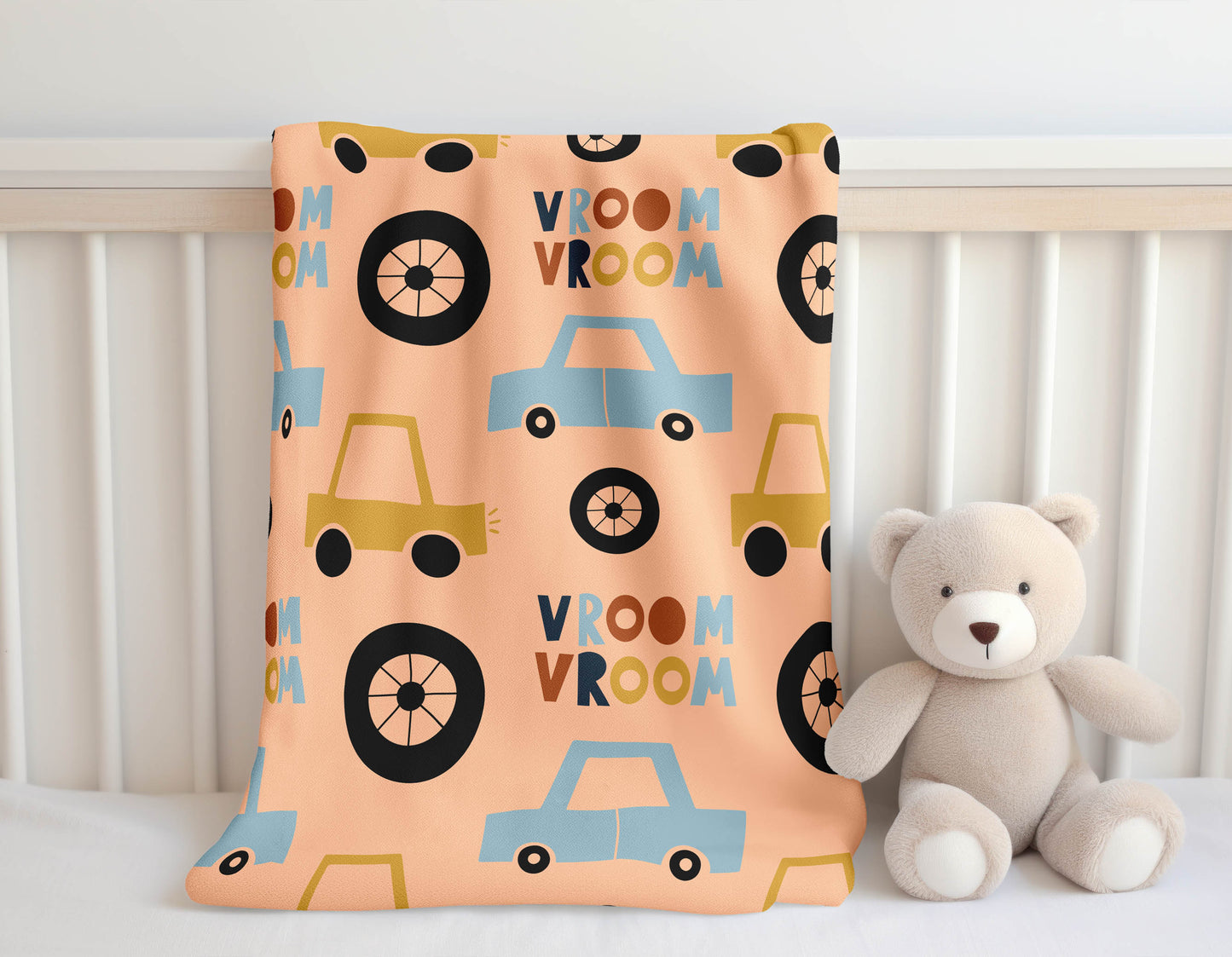 Vroom vroom Velveteen Fleece Blanket