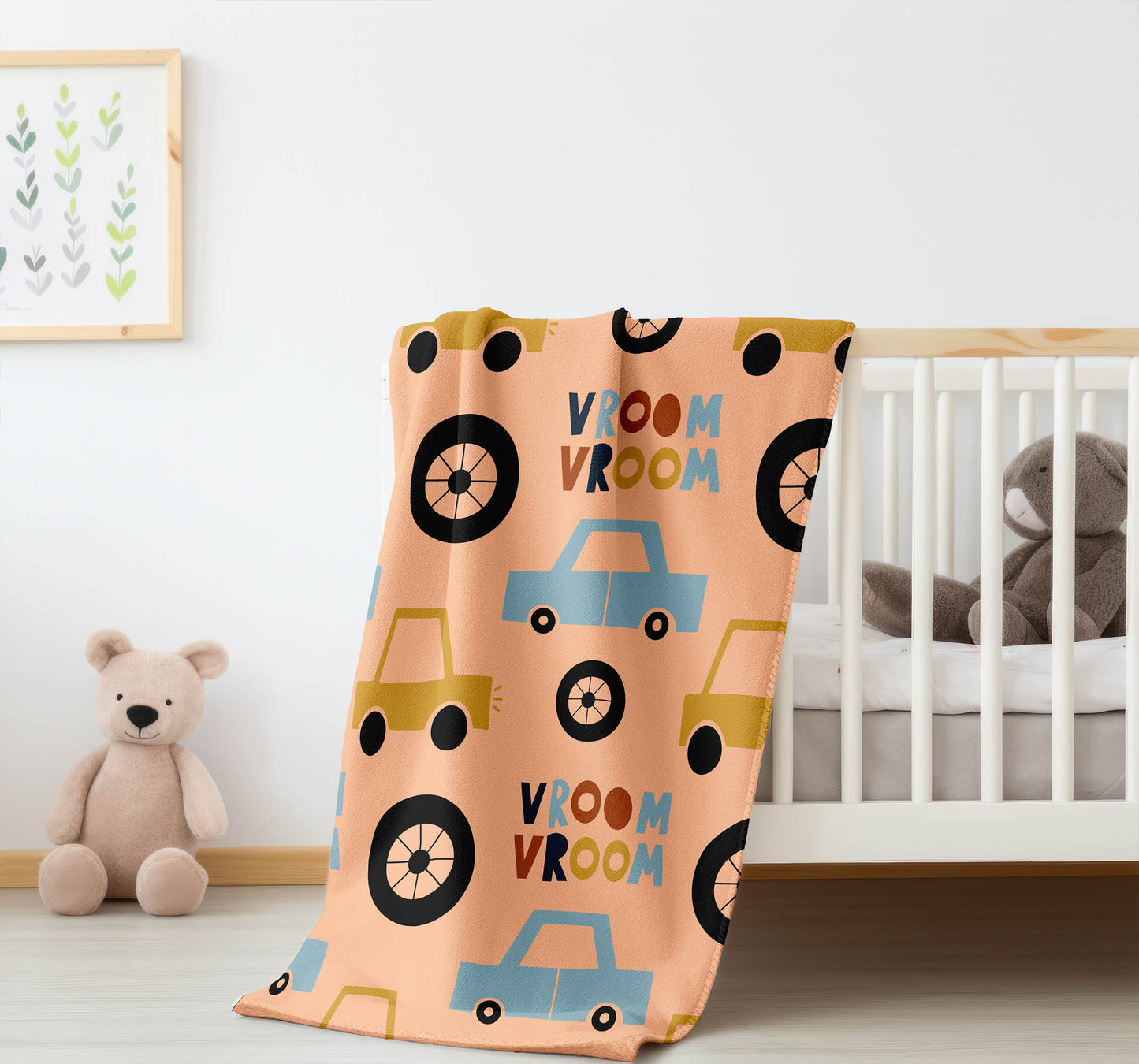 Vroom vroom Velveteen Fleece Blanket