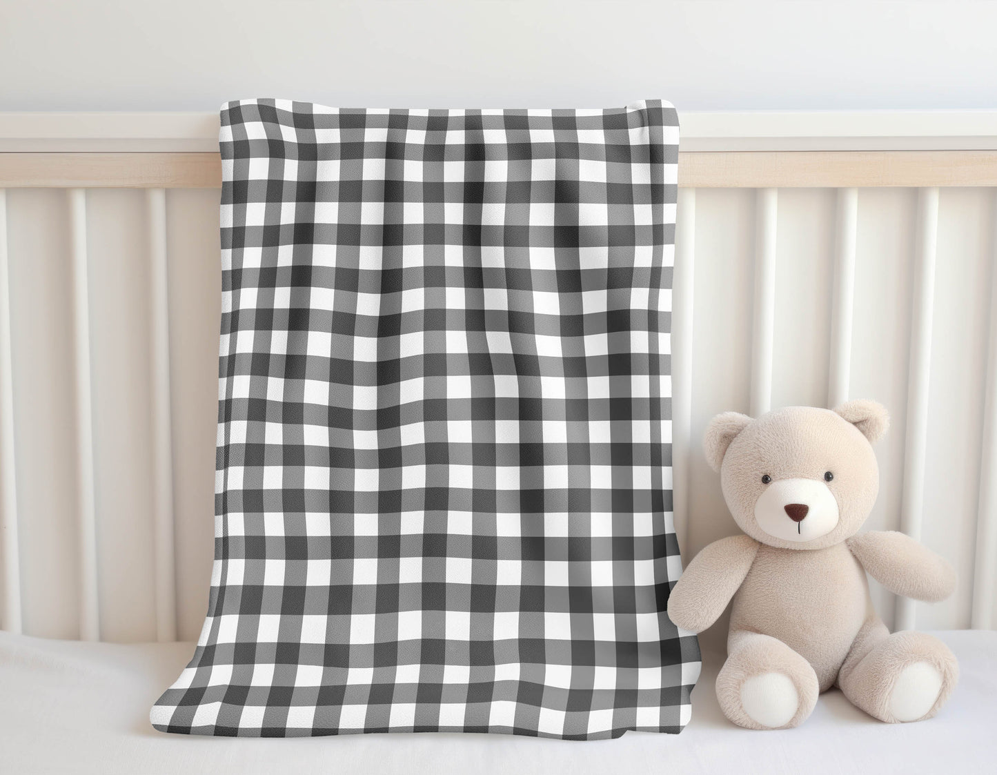 Proper Gingham Velveteen Fleece Blanket