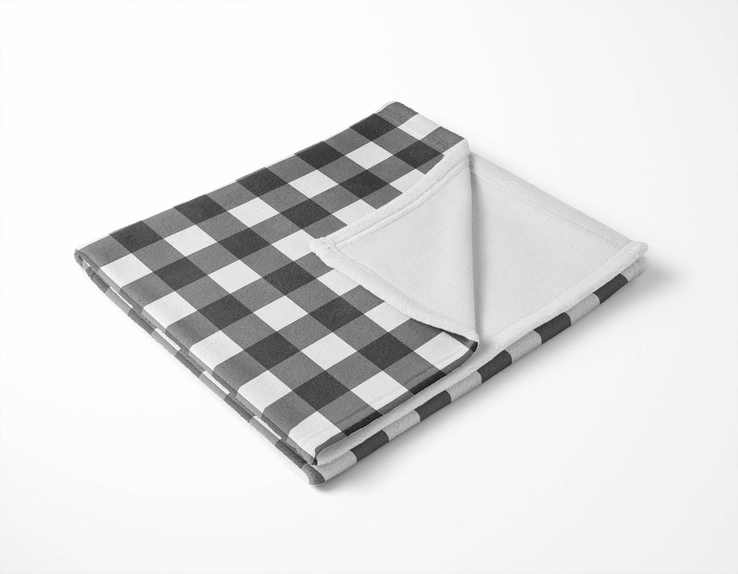 Proper Gingham Velveteen Fleece Blanket