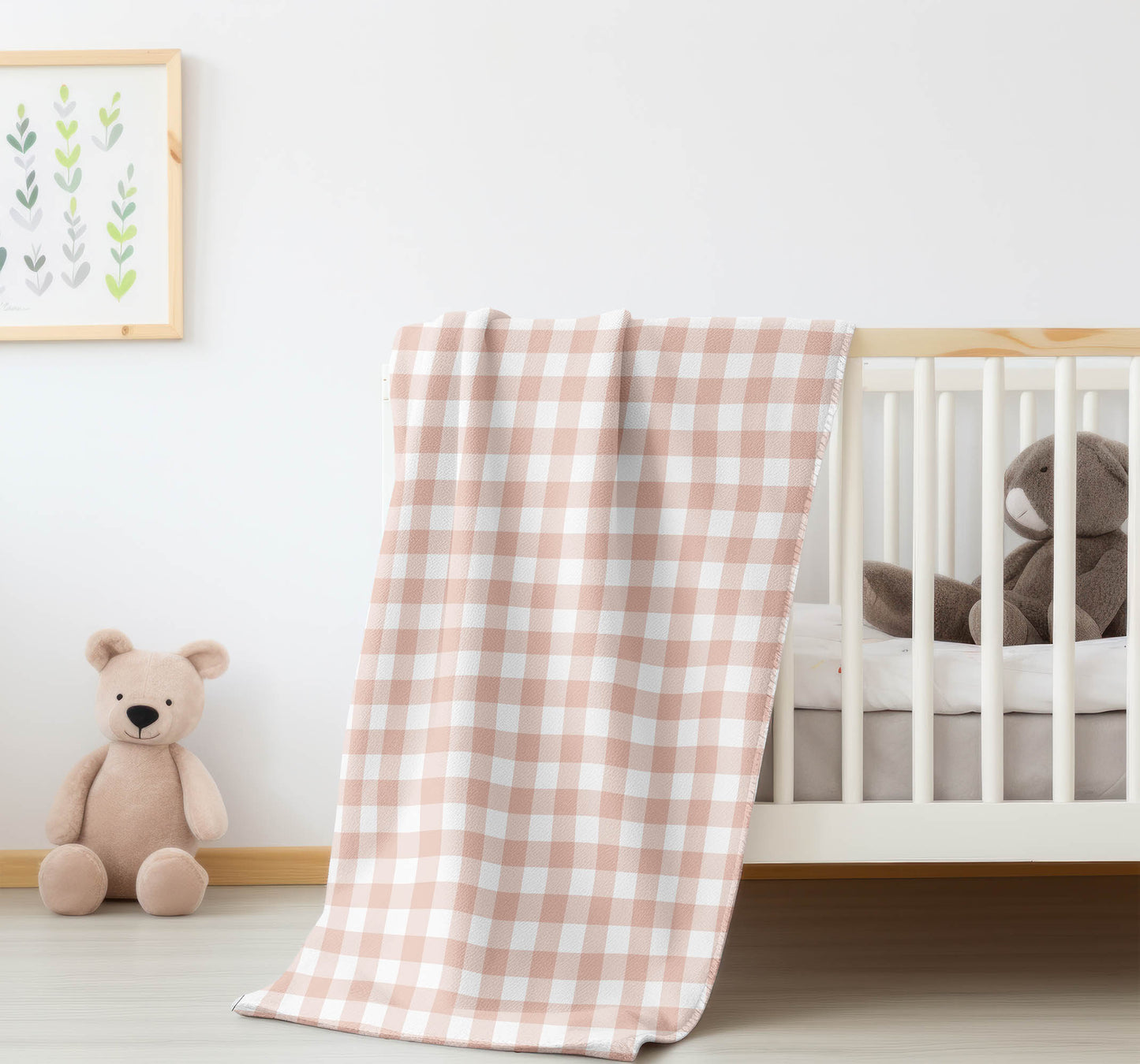 Proper Gingham Velveteen Fleece Blanket