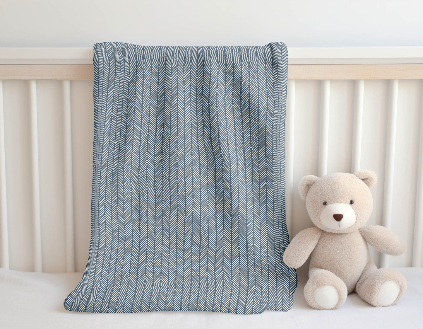 Chevron Stripe Velveteen Fleece Blanket