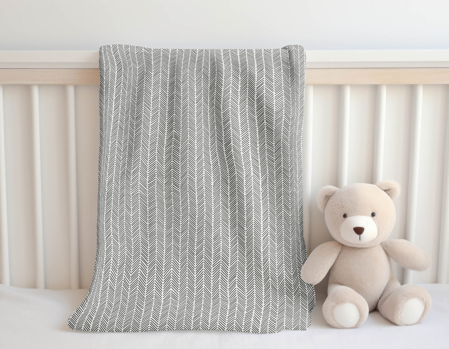 Chevron Stripe Velveteen Fleece Blanket