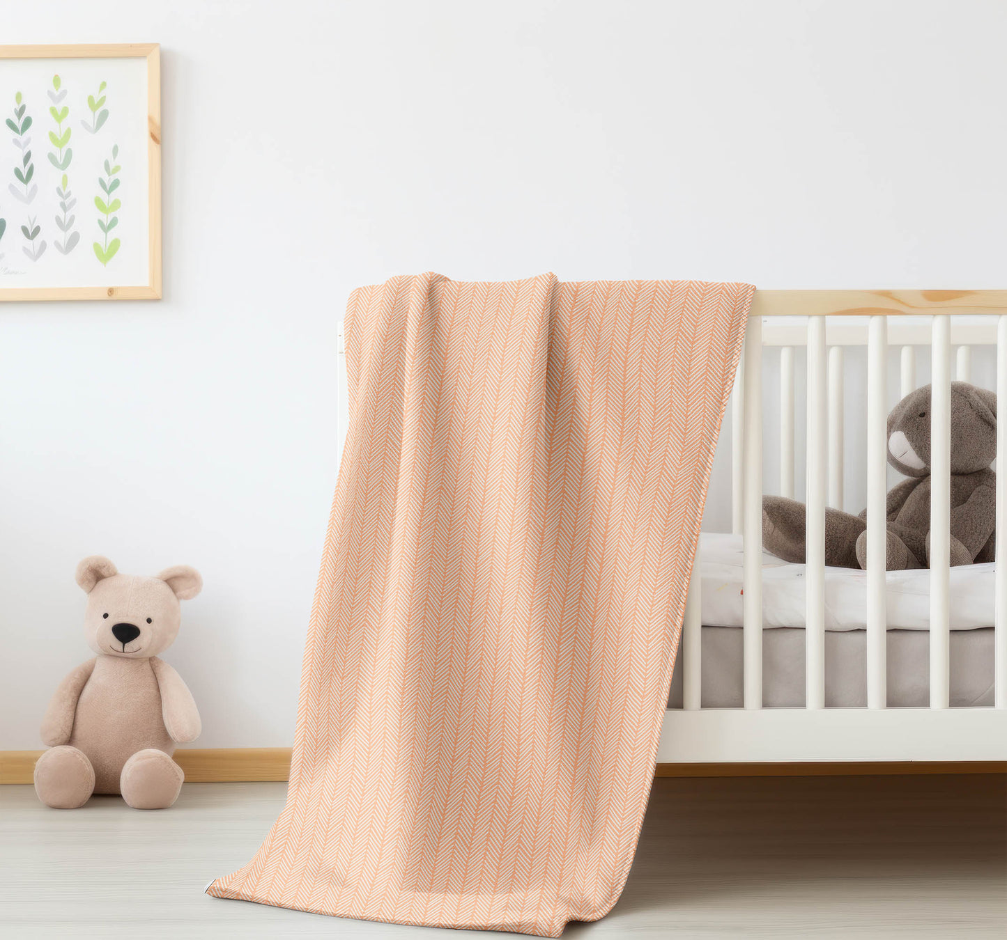Chevron Stripe Velveteen Fleece Blanket